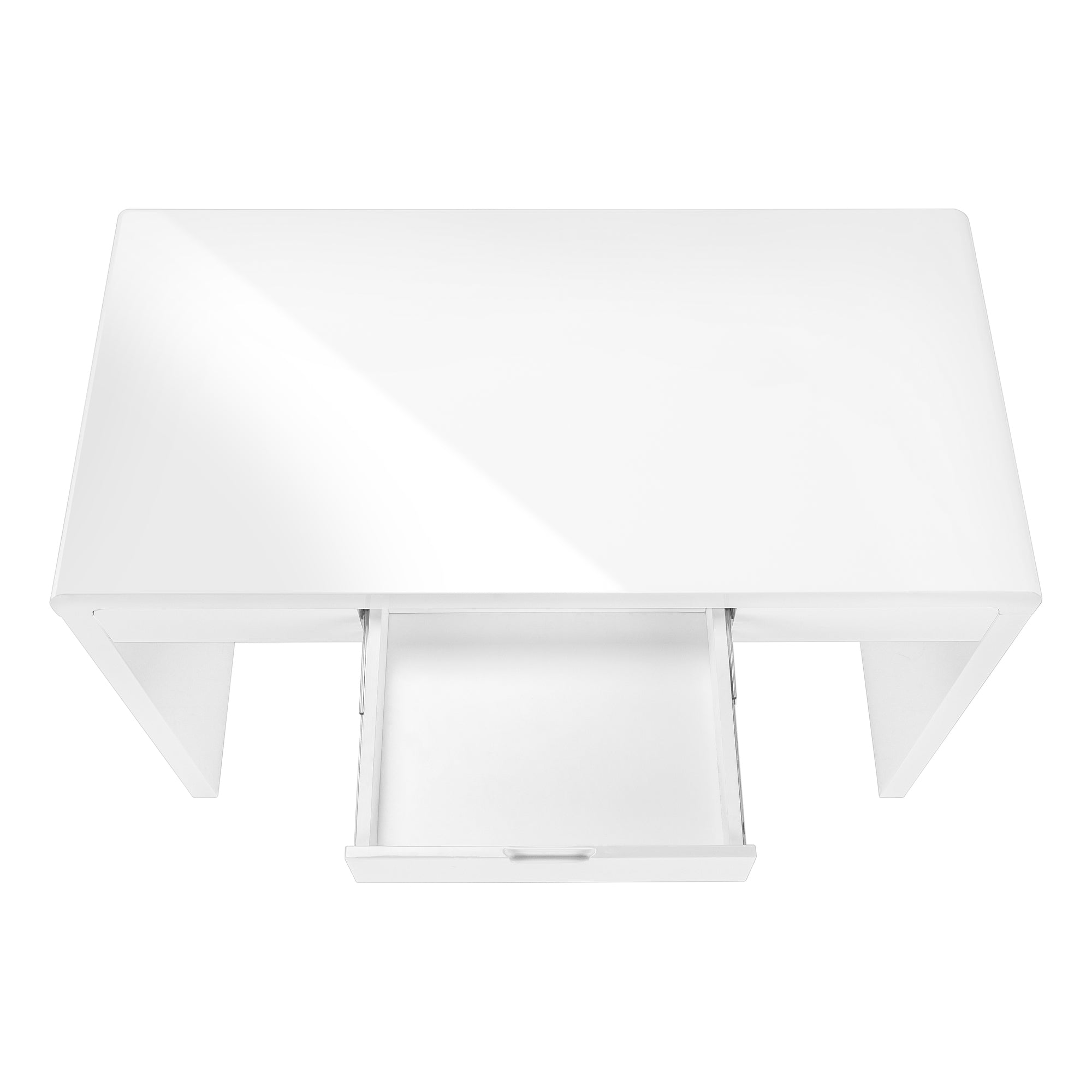 COMPUTER DESK - 48"L / HIGH GLOSSY WHITE / STORAGE DRAWER-Computer Desk-DECOROLALA