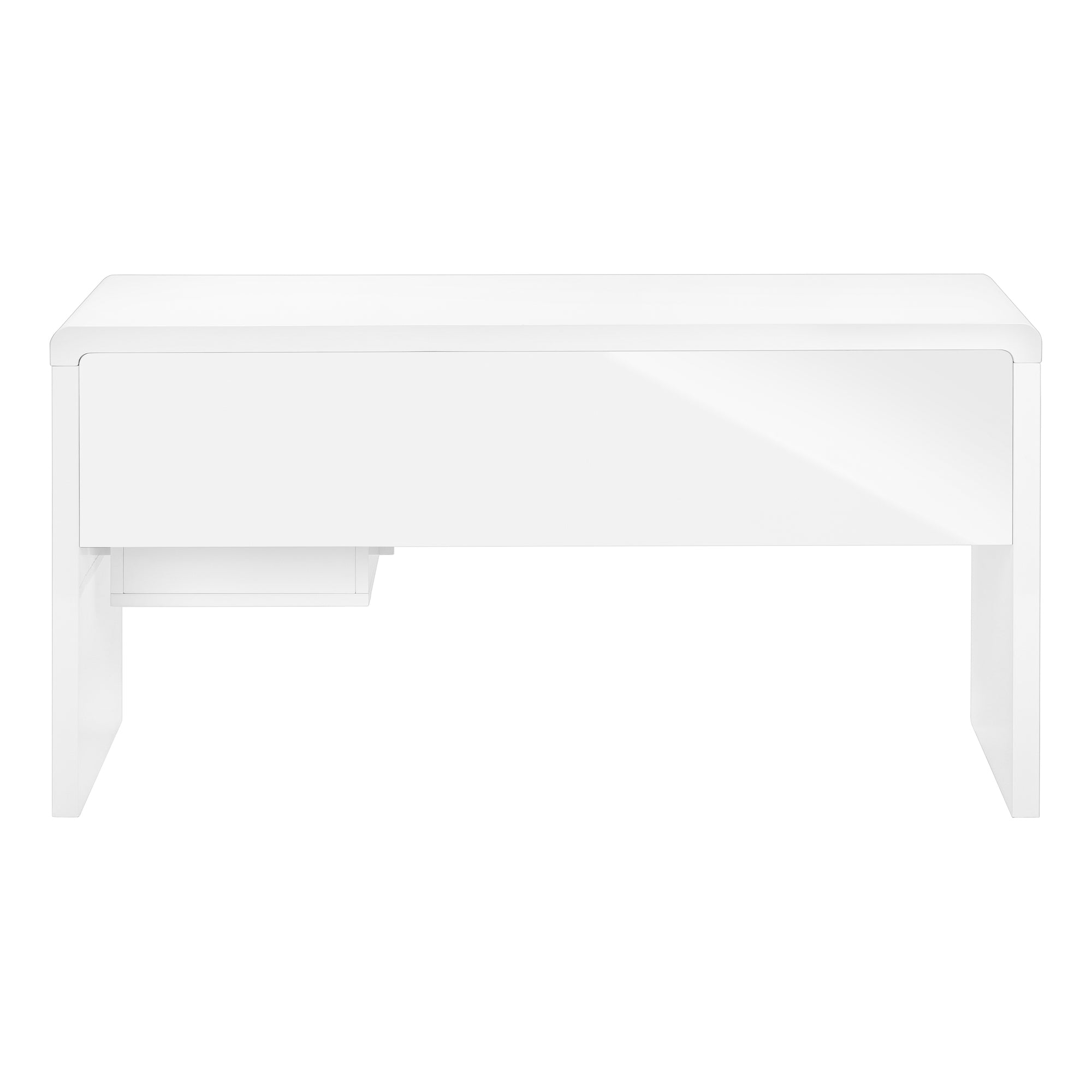 COMPUTER DESK - 60"L / HIGH GLOSSY WHITE L/R FACE DRAWER-Computer Desk-DECOROLALA