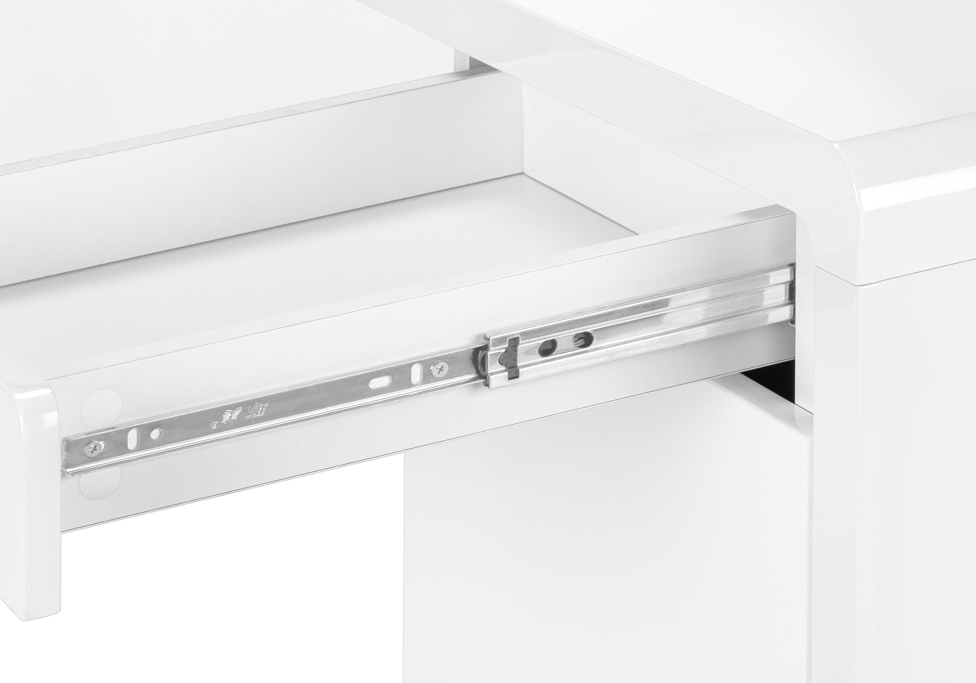 COMPUTER DESK - 60"L / HIGH GLOSSY WHITE L/R FACE DRAWER-Computer Desk-DECOROLALA