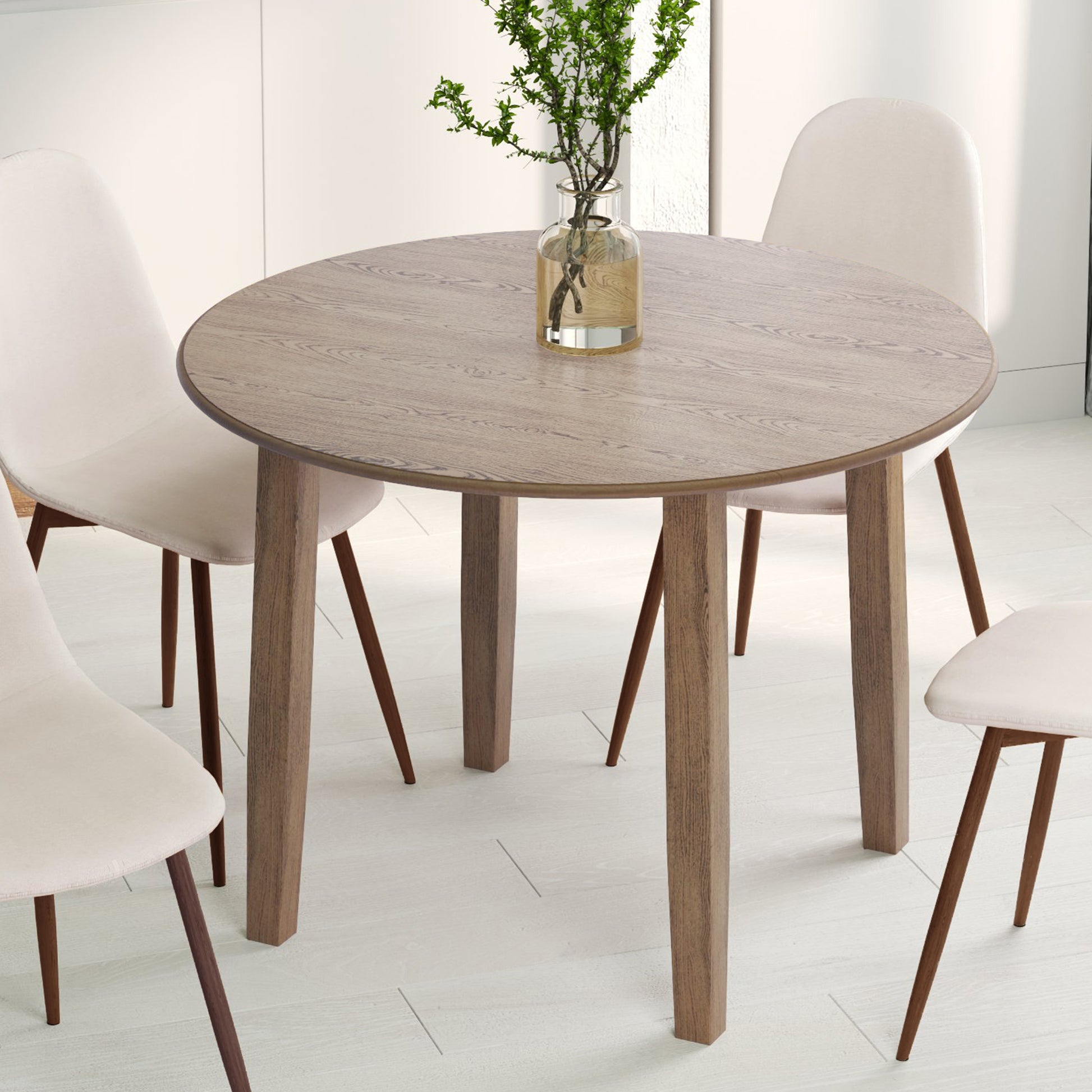 CONRAD-ROUND DINING TABLE-WALNUT-Dining Table-DECOROLALA