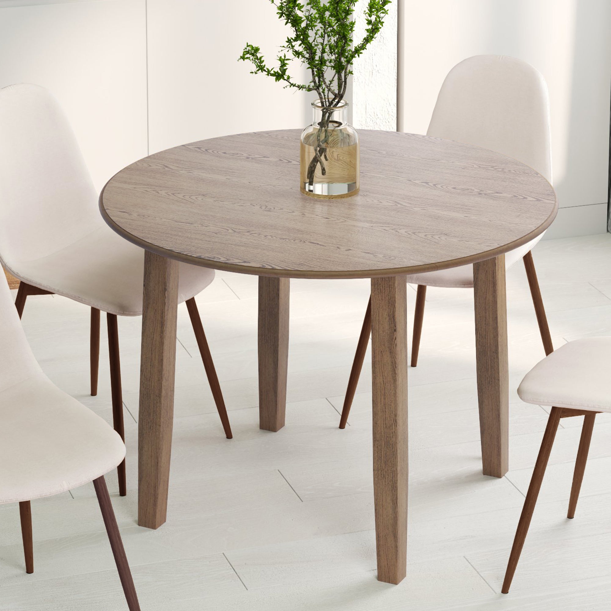 CONRAD-ROUND DINING TABLE-WALNUT-Dining Table-DECOROLALA