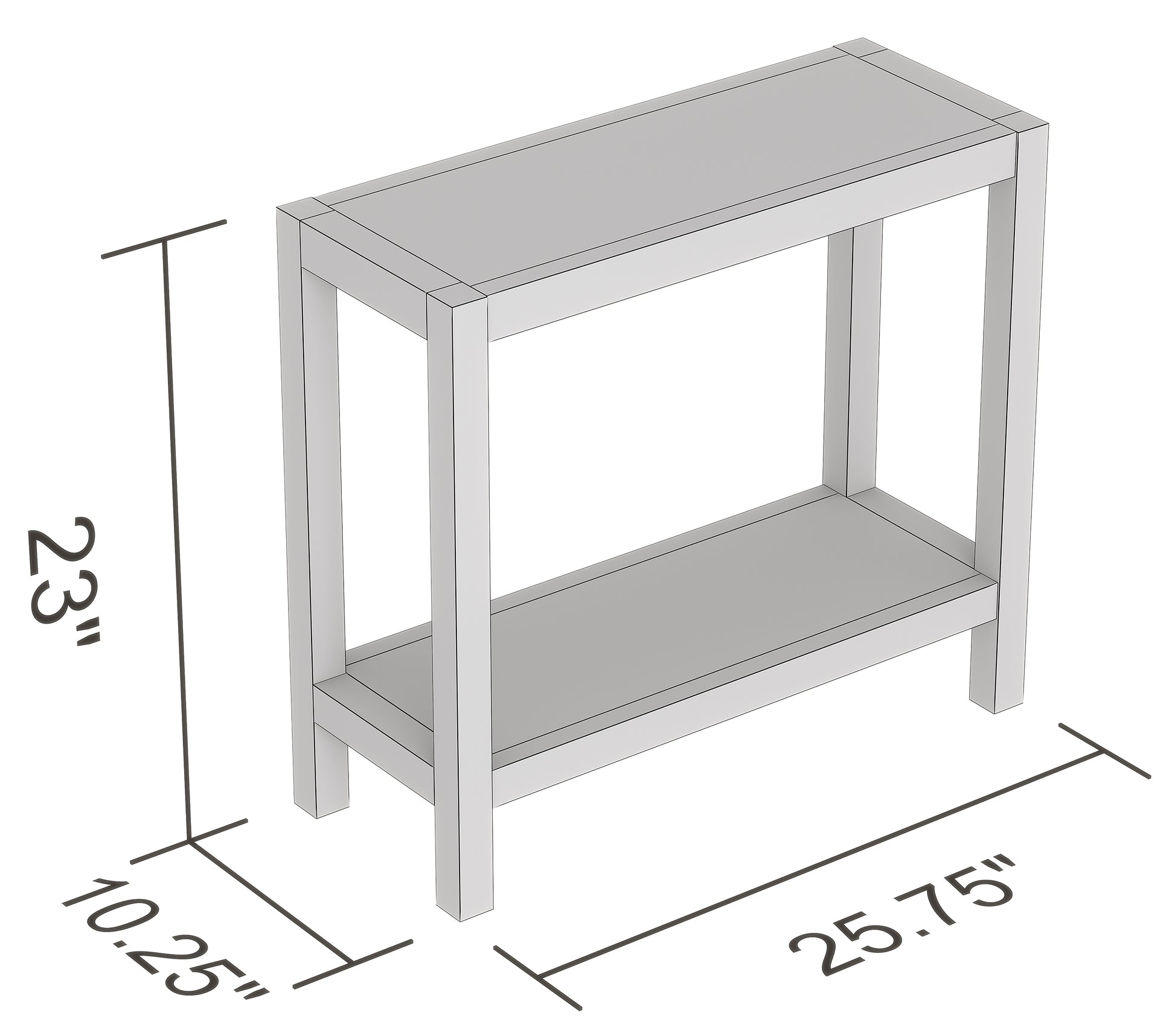 CONSOLE TABLE 26" DARK TAUPE 1 SHELF MDF-Consoles-DECOROLALA