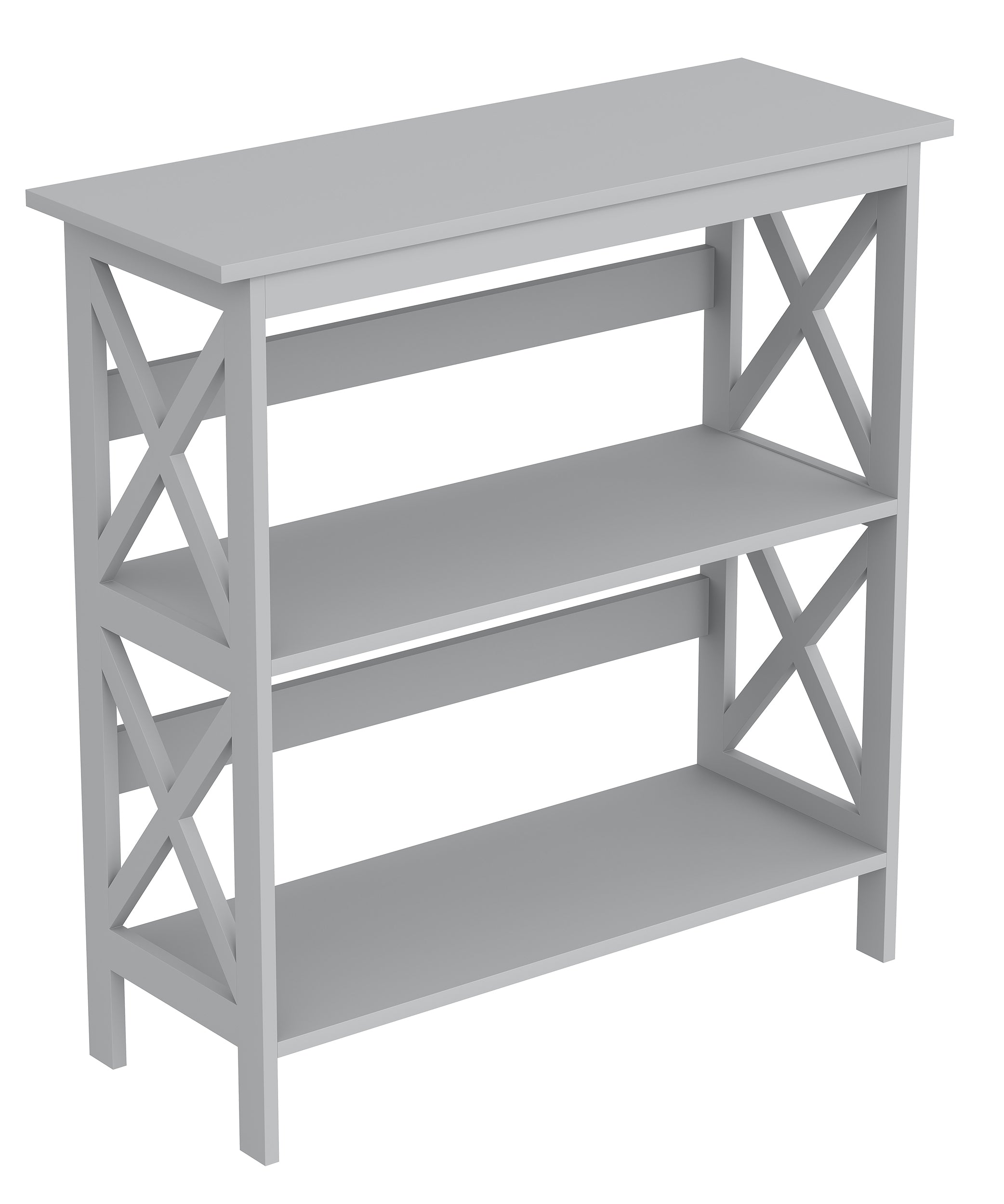 CONSOLE TABLE 31.5" LIGHT GREY 2 SHELVES MDF-Consoles-DECOROLALA