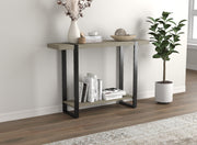 CONSOLE TABLE 47" DARK TAUPE 1 SHELF BLACK METAL-Consoles-DECOROLALA