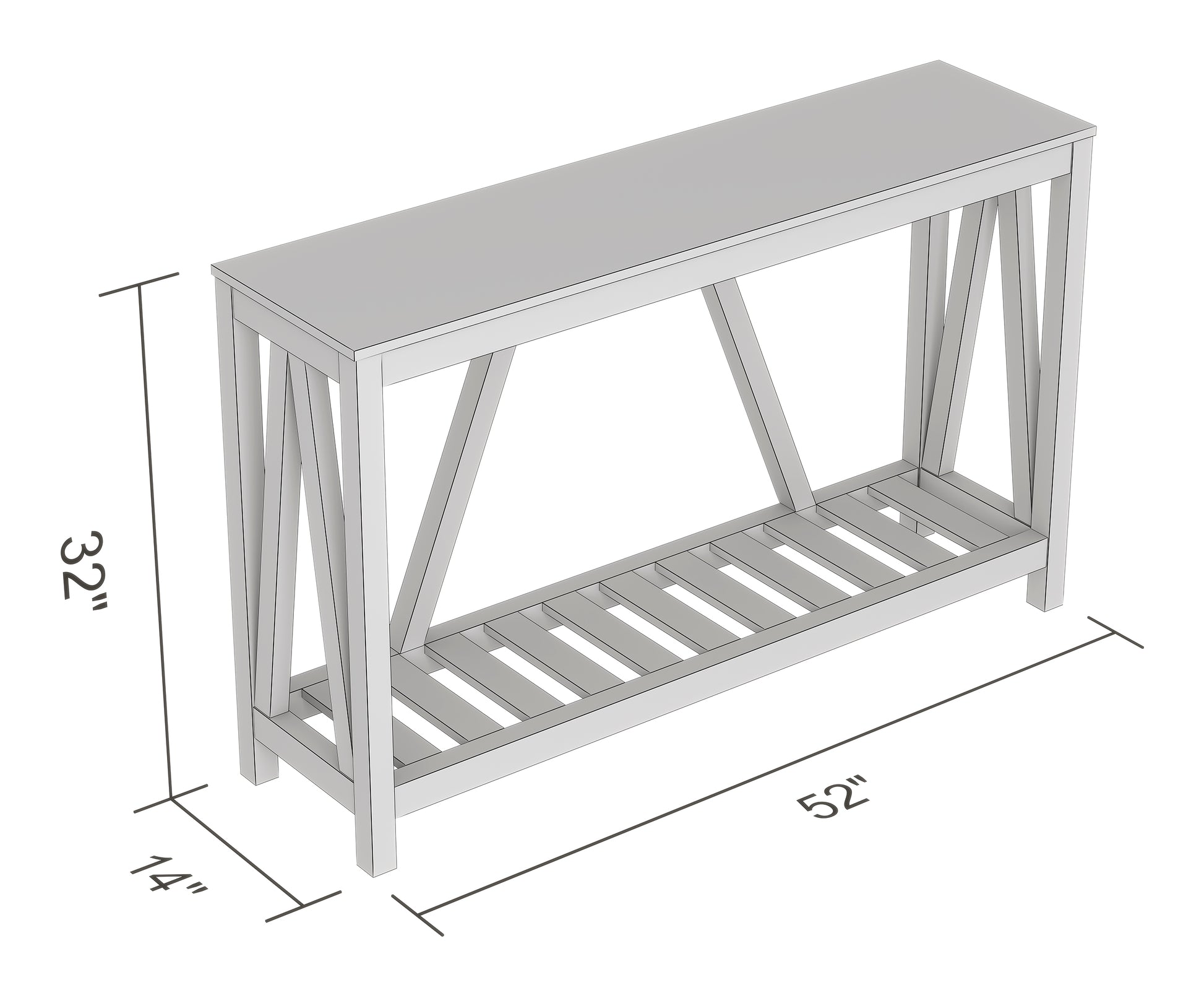 CONSOLE TABLE 52" DARK TAUPE 1 SHELF MDF-Consoles-DECOROLALA