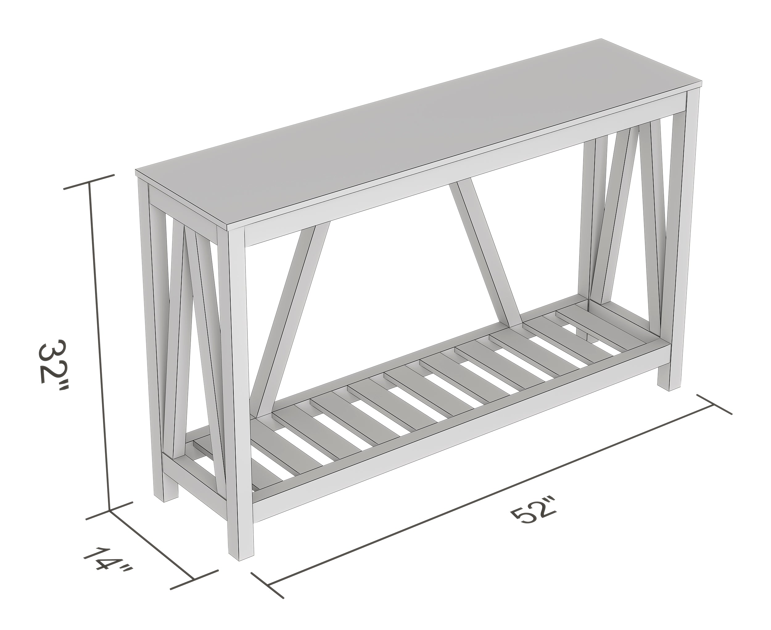 CONSOLE TABLE 52" DARK TAUPE 1 SHELF MDF-Consoles-DECOROLALA