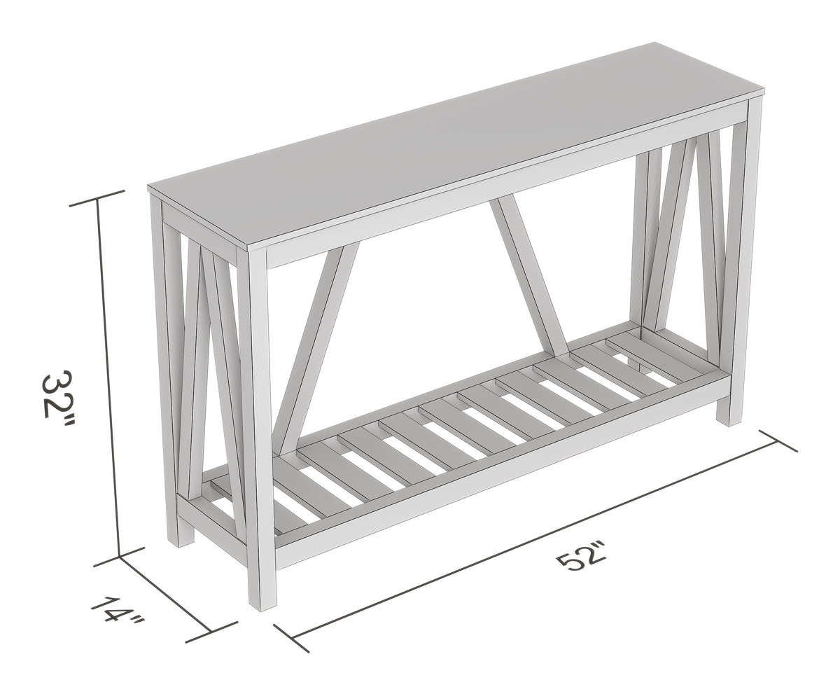 CONSOLE TABLE 52" DARK TAUPE 1 SHELF MDF-TV Consoles-DECOROLALA