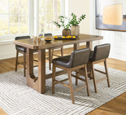 Cabalynn 5 Pc Counter Dining Table Set Light Brown-5 Piece Dining Room Sets-DECOROLALA