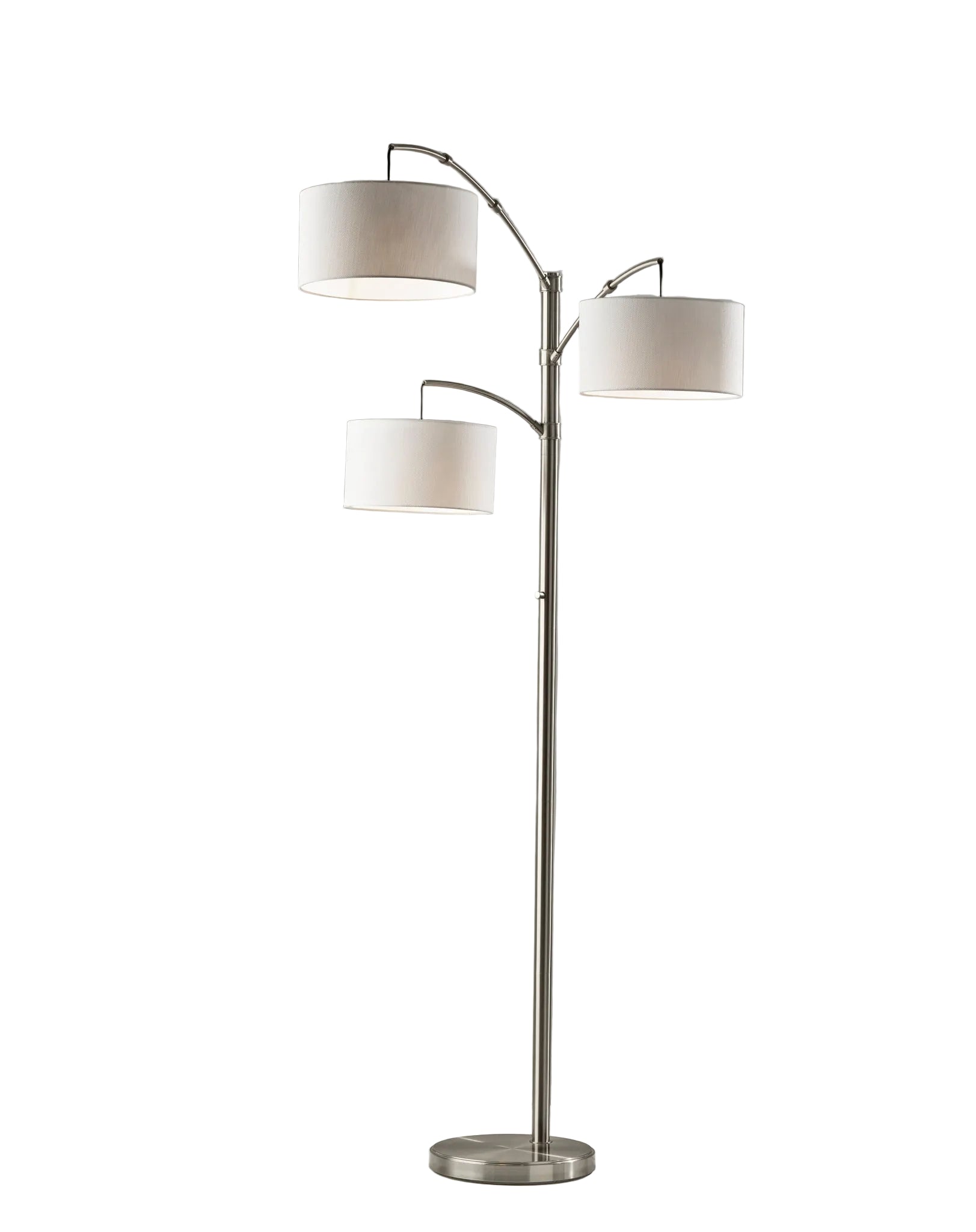 Cabo Arc Floor Lamp 82" 3-Arm Brushed Steel-Lighting-DECOROLALA