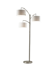 Cabo Arc Floor Lamp 82" 3-Arm Brushed Steel-Lighting-DECOROLALA