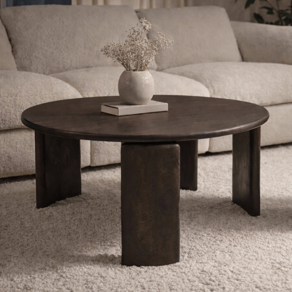 Cabot Coffee Table - Solid Mango Wood Mocha Finish-Coffee Tables-DECOROLALA
