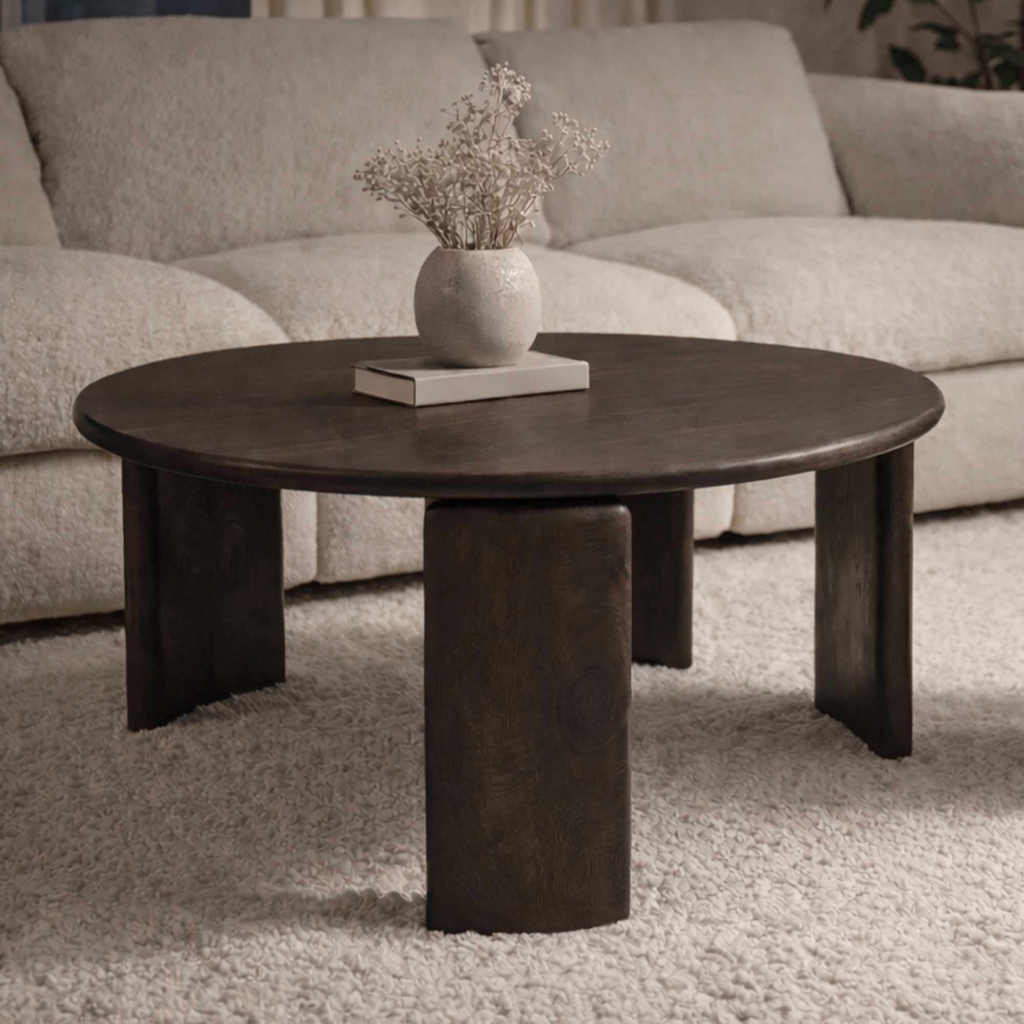 Cabot Coffee Table - Solid Mango Wood Mocha Finish-DECOROLALA