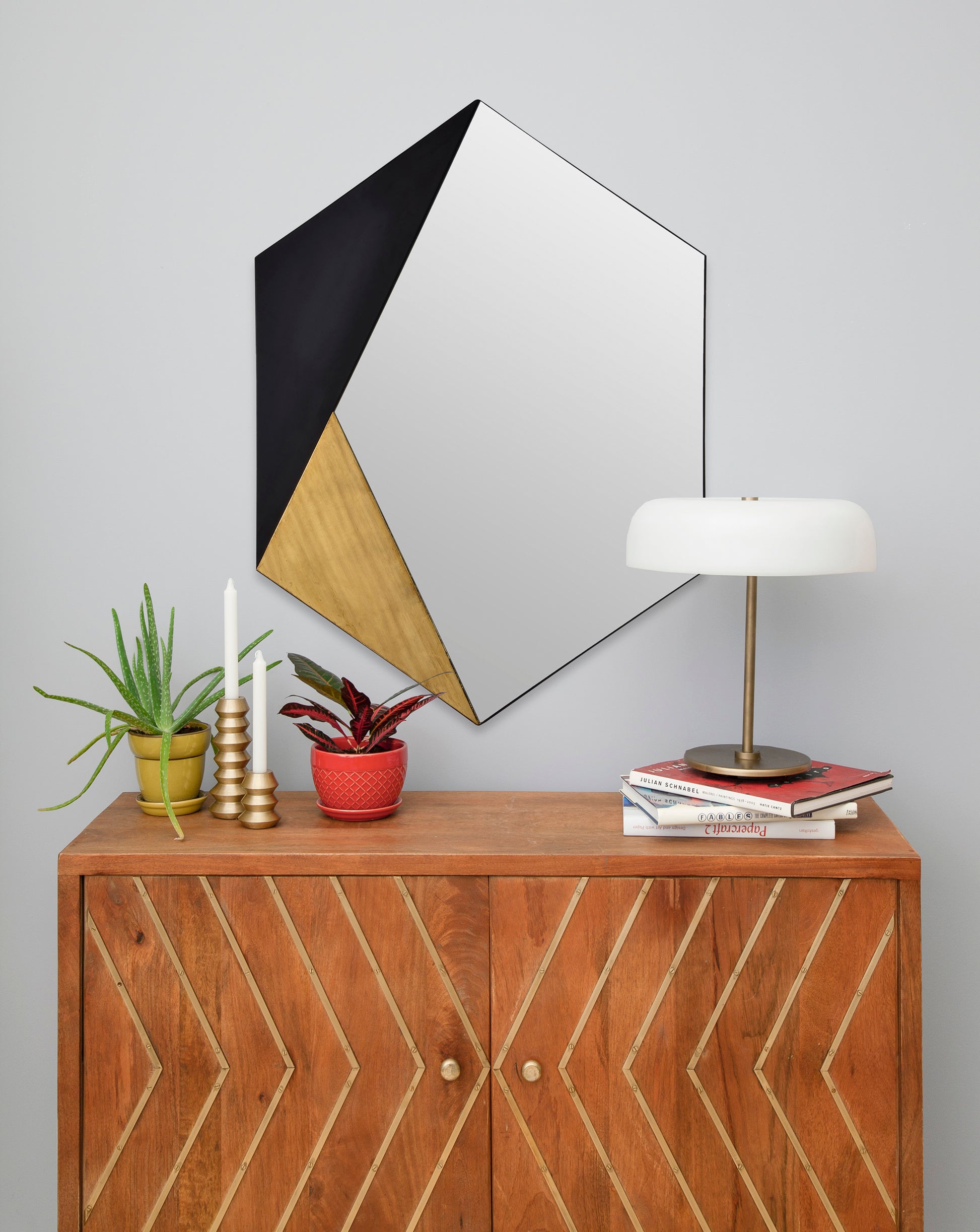 Cad 40" Tall Hexagon Wall Mirror-Mirror-DECOROLALA