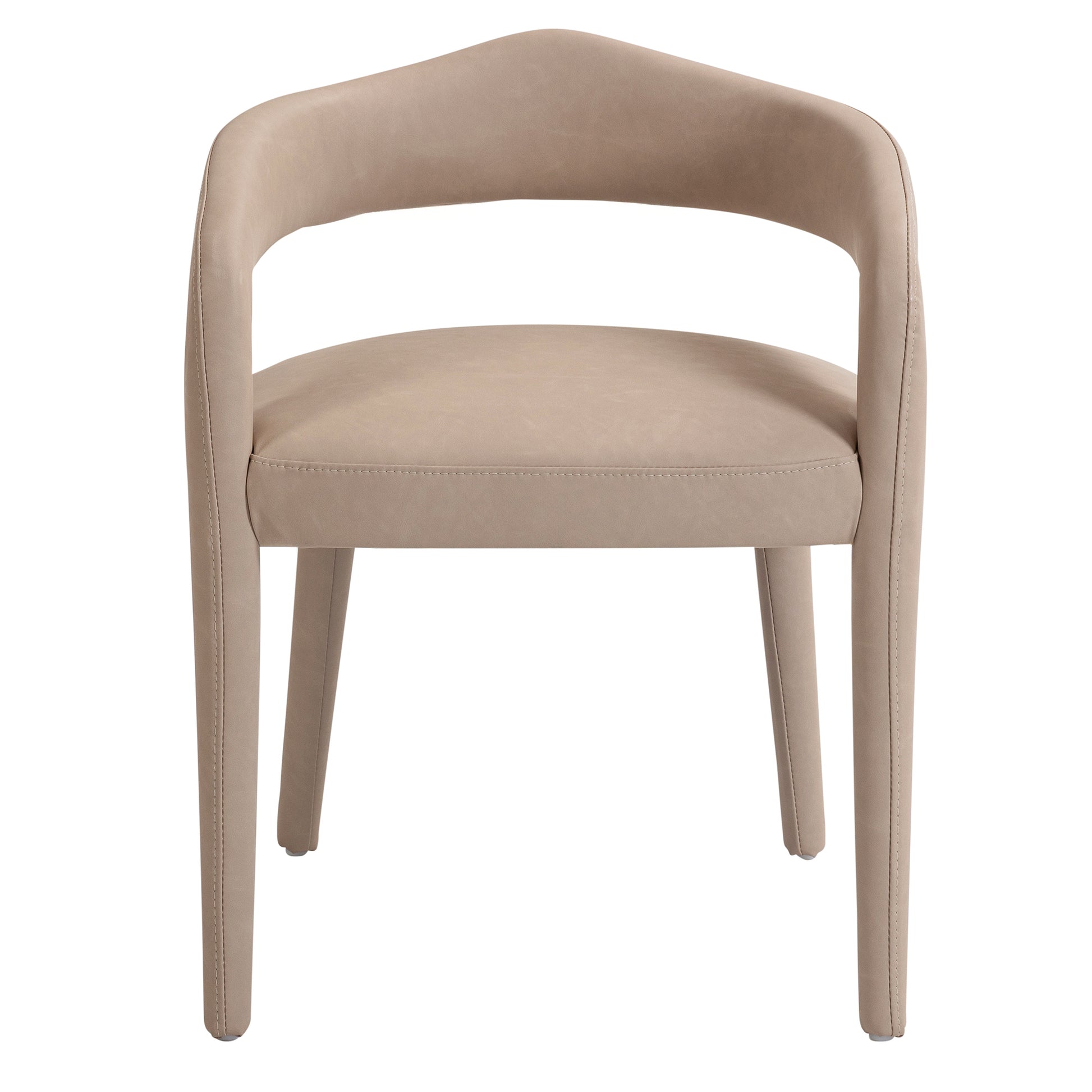 Caden Dining Chair - Beige Vintage Faux Leather Upholstered-DECOROLALA