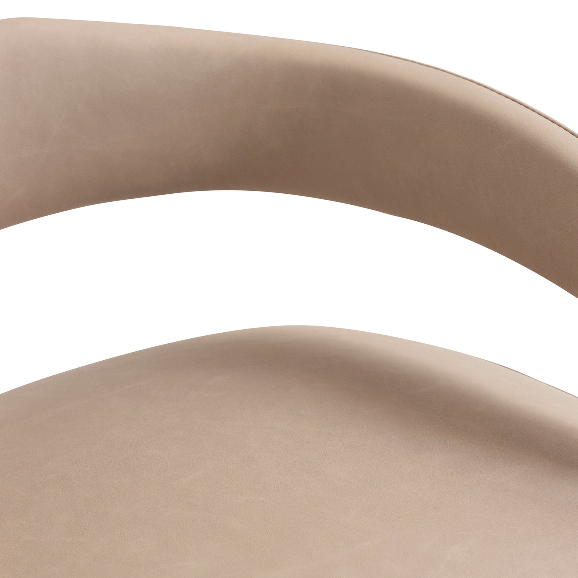 Caden Dining Chair - Beige Vintage Faux Leather Upholstered-DECOROLALA