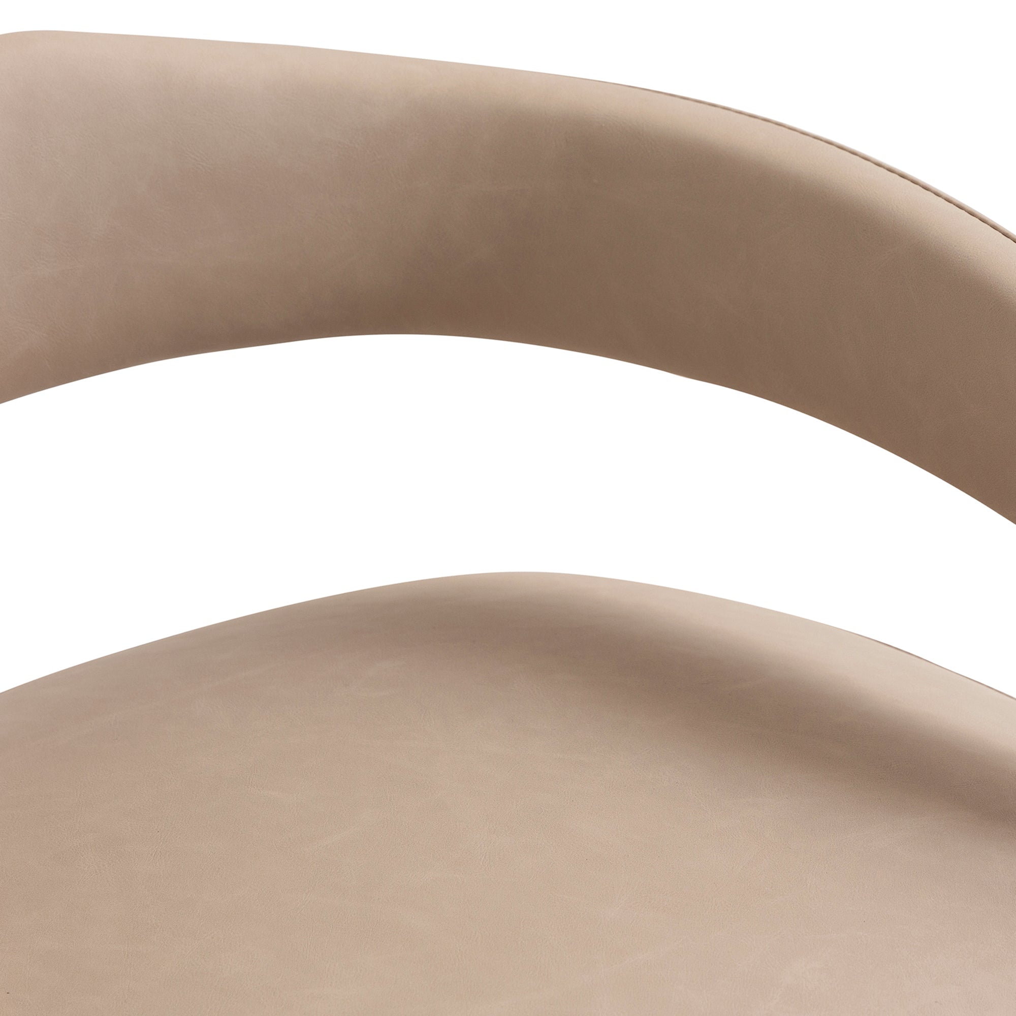 Caden Dining Chair - Beige Vintage Faux Leather Upholstered-DECOROLALA