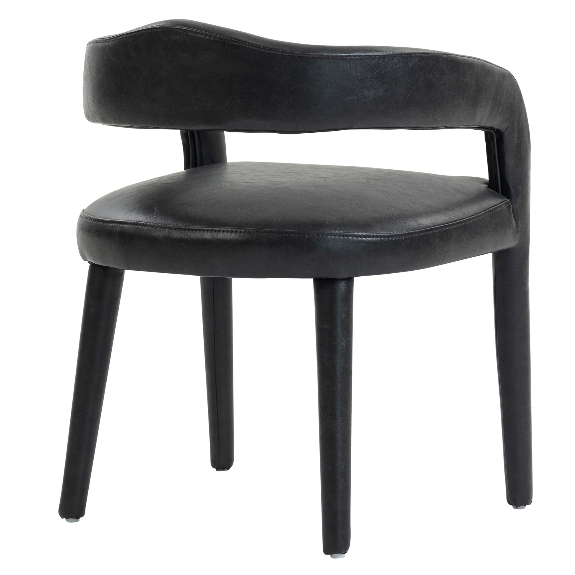 Caden Dining Chair - Charcoal Vintage Faux Leather-DECOROLALA