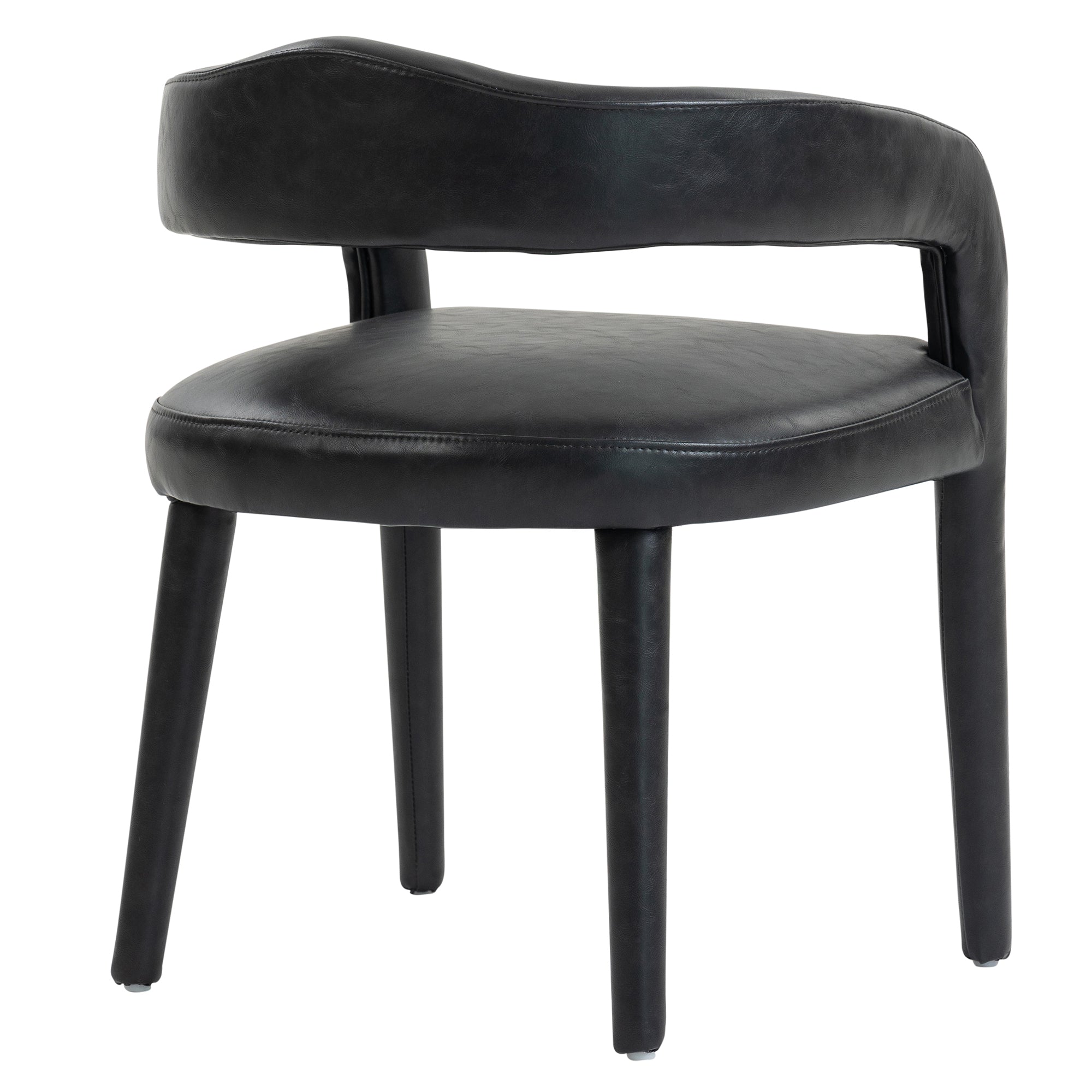 Caden Dining Chair - Charcoal Vintage Faux Leather-DECOROLALA