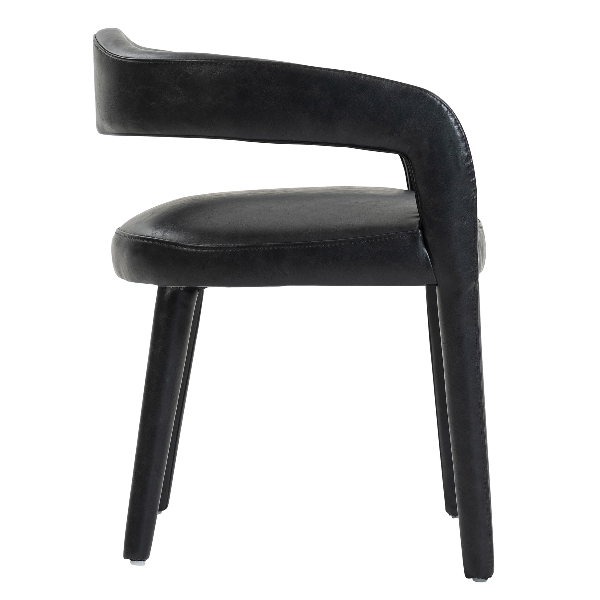 Caden Dining Chair - Charcoal Vintage Faux Leather-DECOROLALA