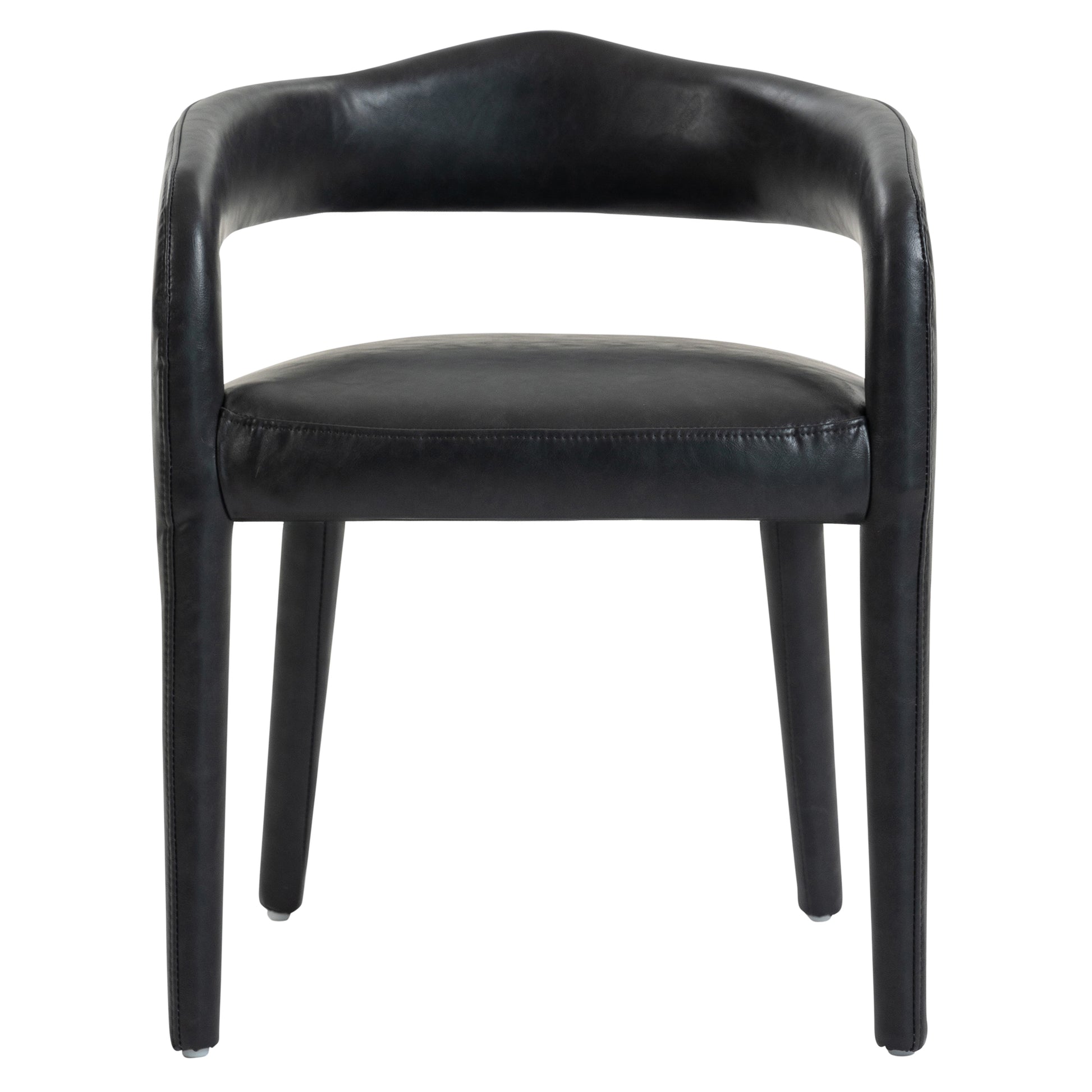 Caden Dining Chair - Charcoal Vintage Faux Leather-DECOROLALA