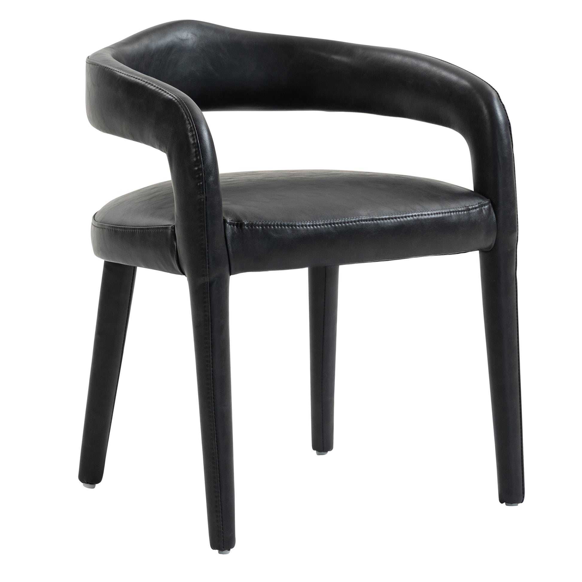 Caden Dining Chair - Charcoal Vintage Faux Leather-DECOROLALA