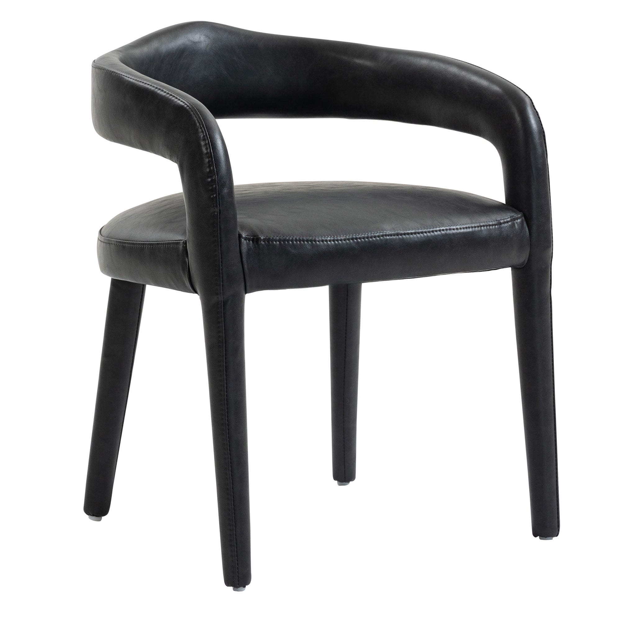 Caden Dining Chair - Charcoal Vintage Faux Leather-DECOROLALA