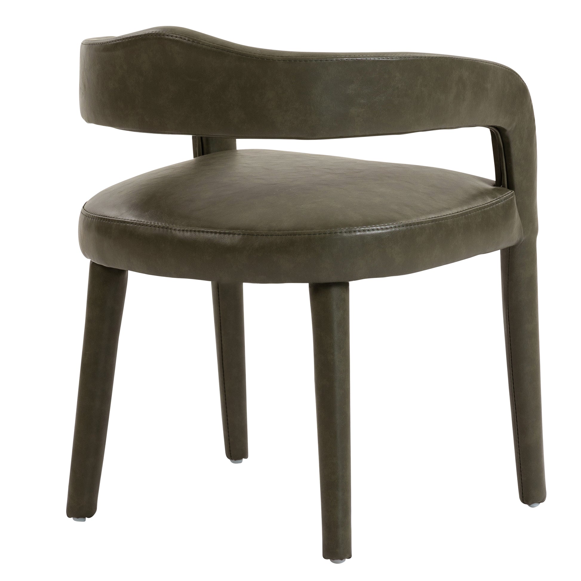 Caden Dining Chair - Moss Green Vintage Faux Leather-DECOROLALA