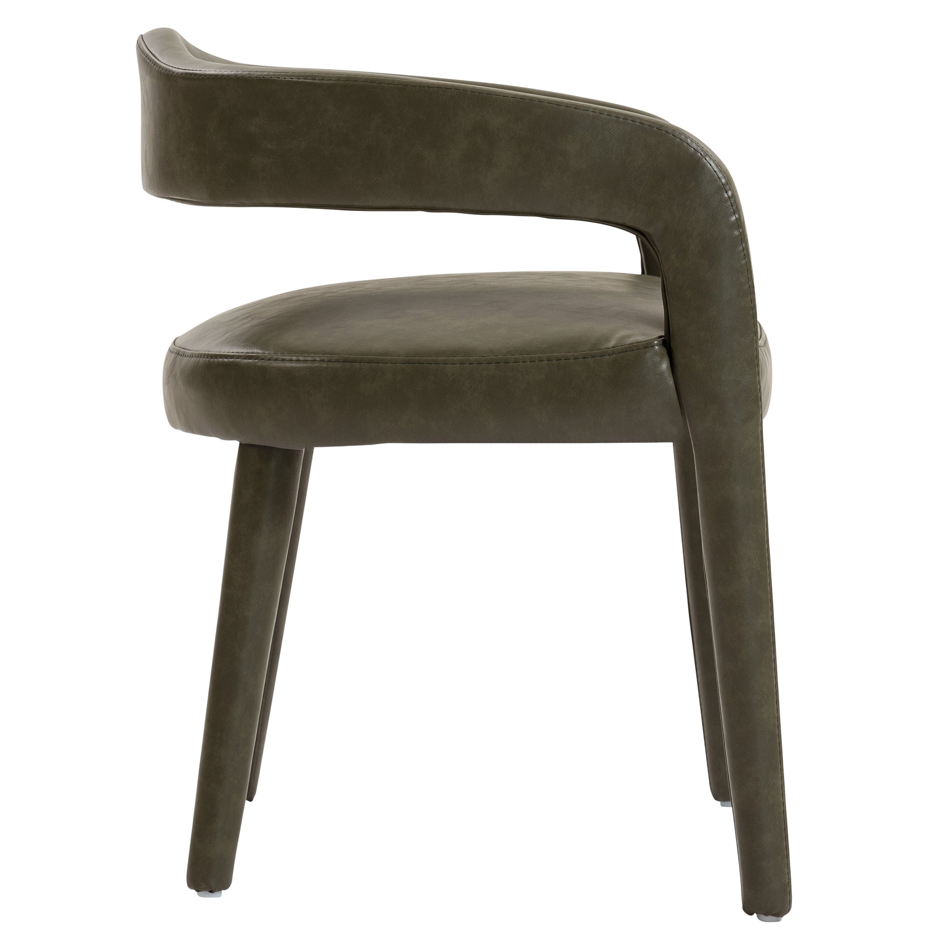 Caden Dining Chair - Moss Green Vintage Faux Leather-DECOROLALA