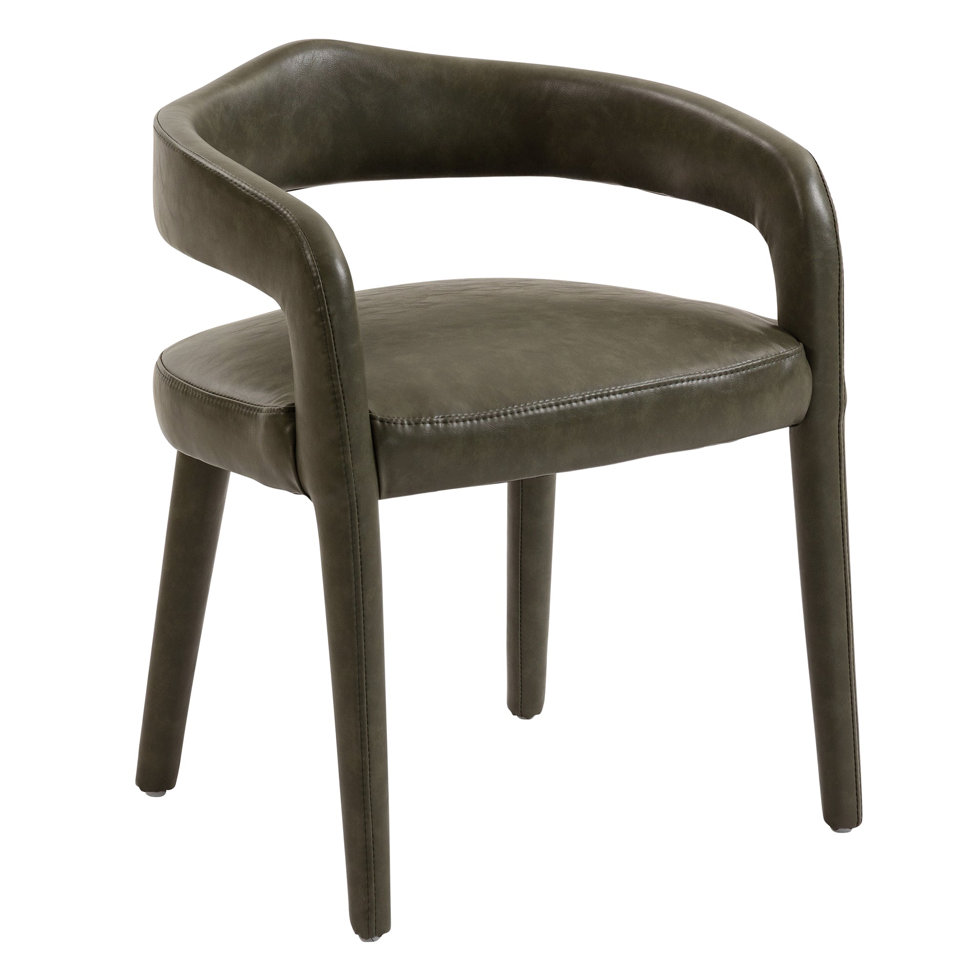 Caden Dining Chair - Moss Green Vintage Faux Leather-DECOROLALA