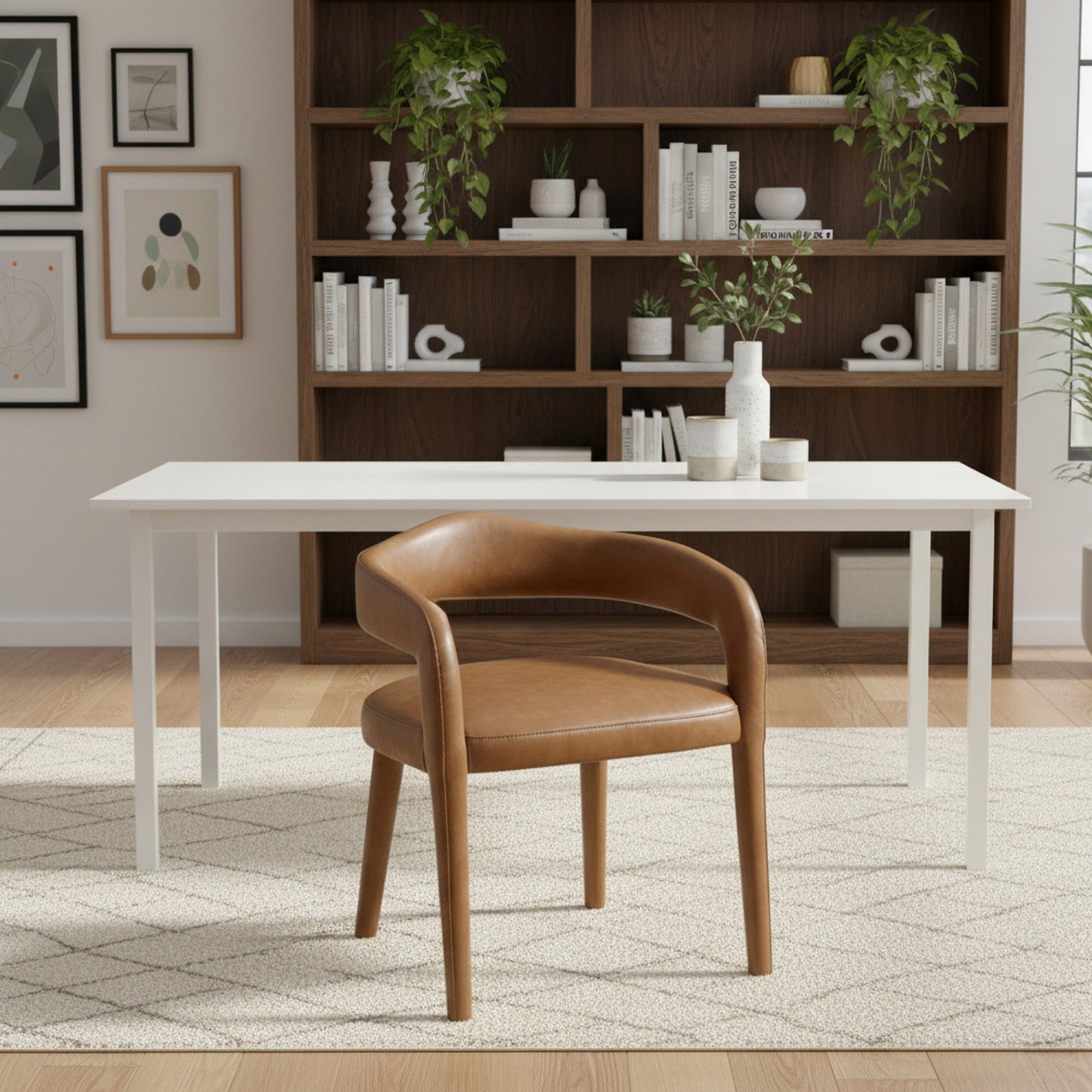 Caden Dining Chair - Saddle Vintage Faux Leather-DECOROLALA