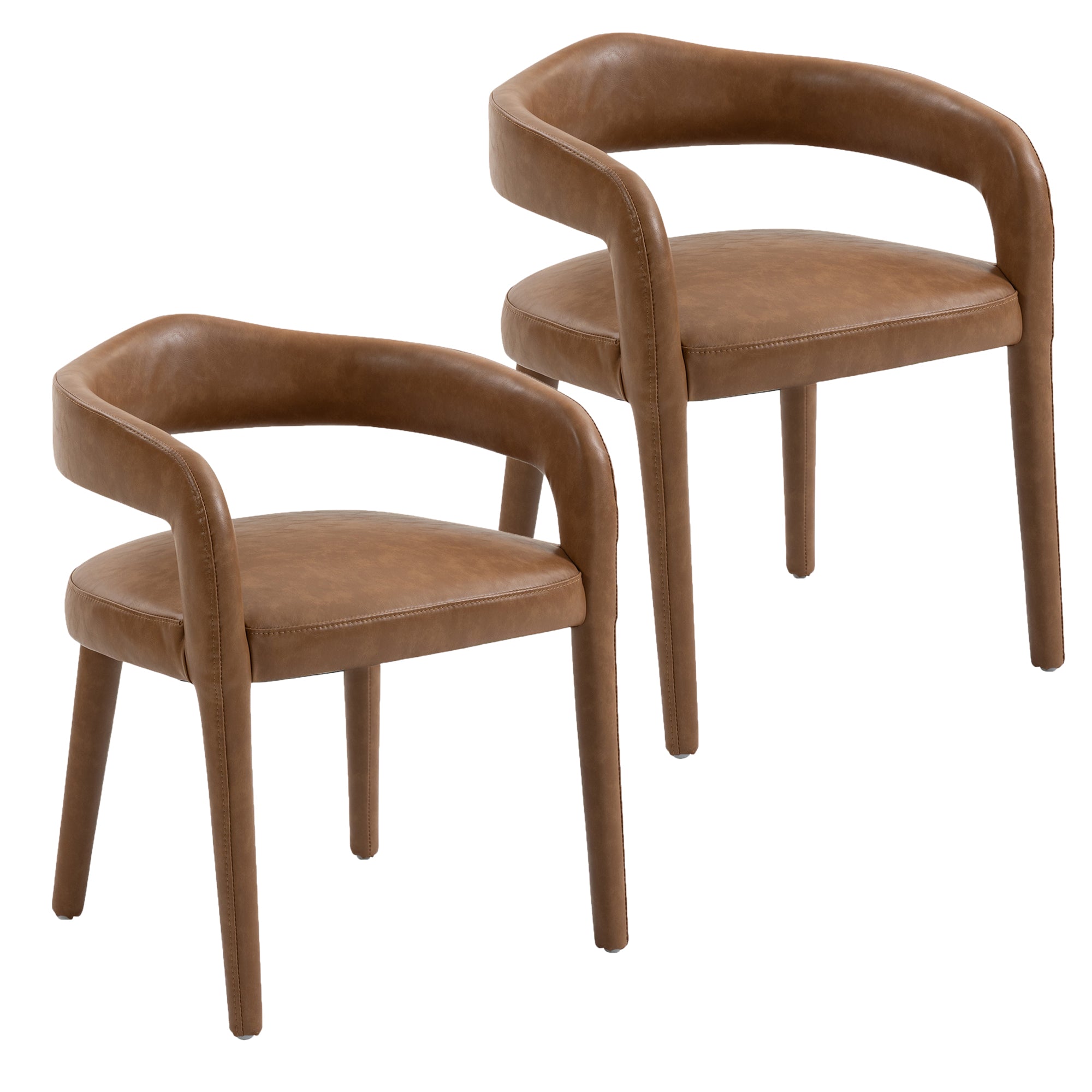 Caden Dining Chair - Saddle Vintage Faux Leather-DECOROLALA