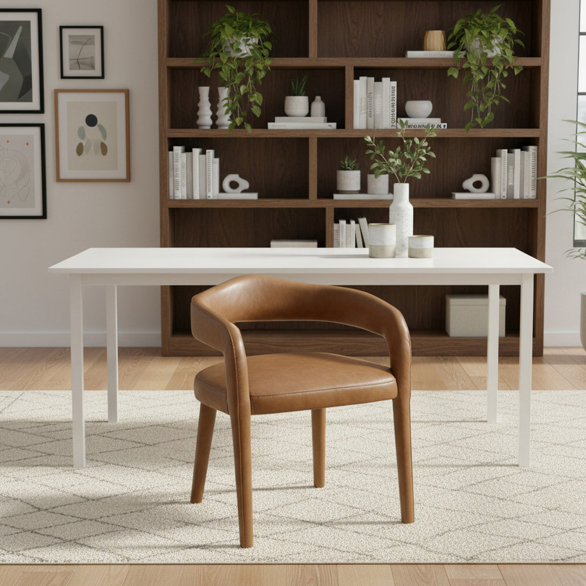 Caden Dining Chair - Saddle Vintage Faux Leather-Dining Chairs-DECOROLALA