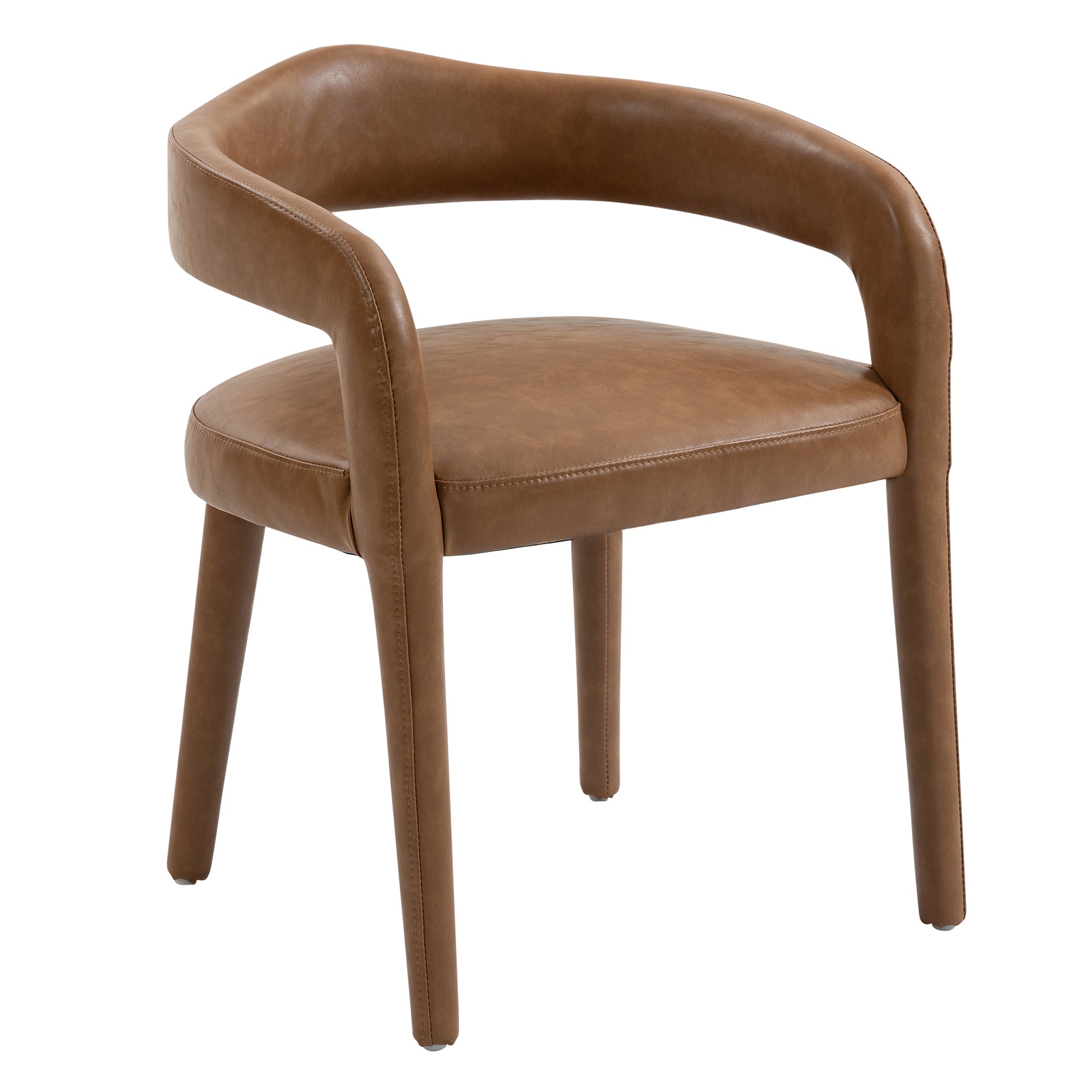Caden Dining Chair - Saddle Vintage Faux Leather-DECOROLALA