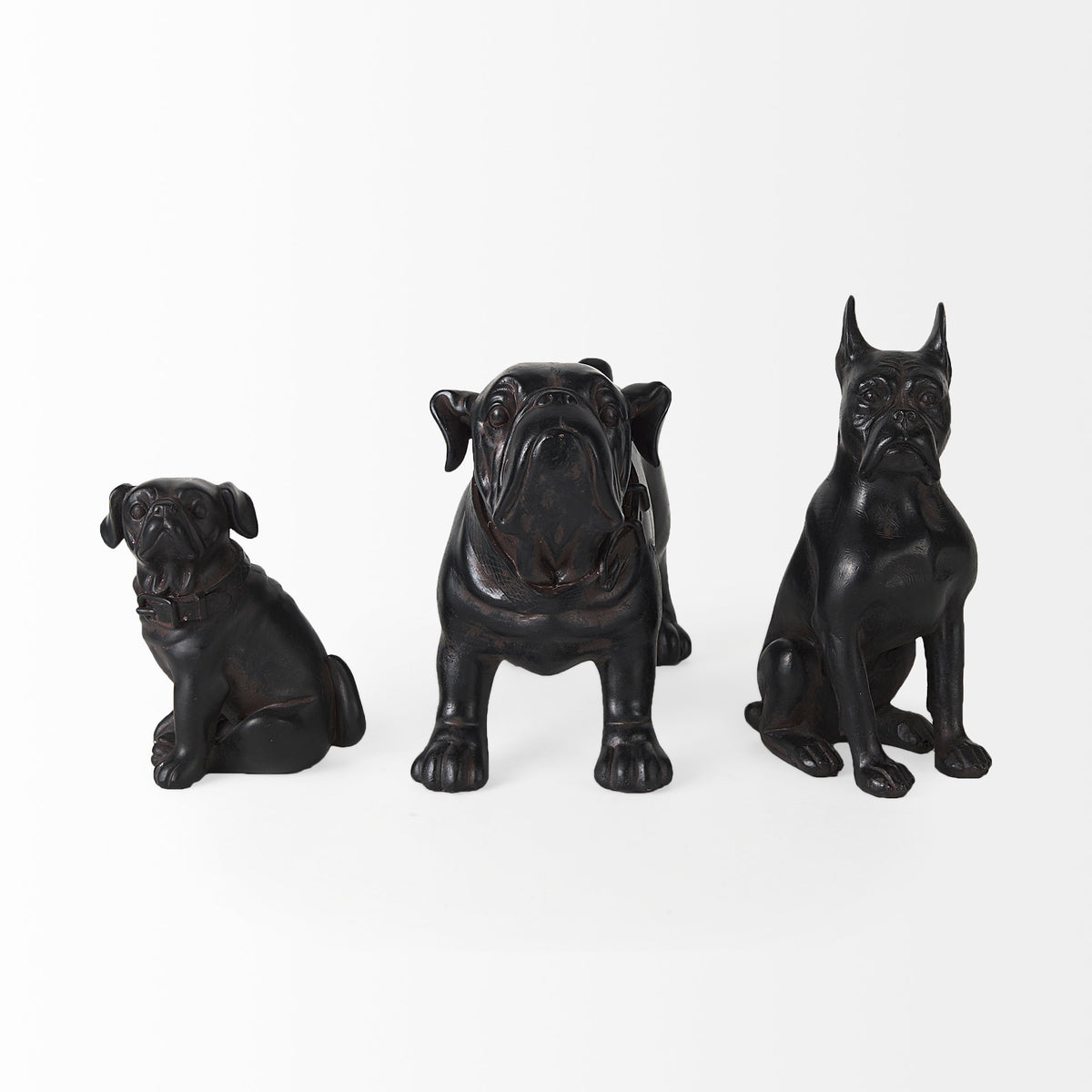 Cadence Pug Dog Resin Figure - Black 4"L x 5"W-Objects-DECOROLALA