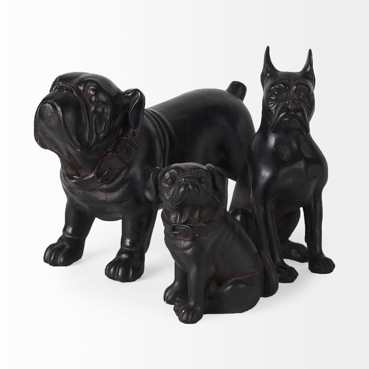 Cadence Pug Dog Resin Figure - Black 4"L x 5"W-Objects-DECOROLALA