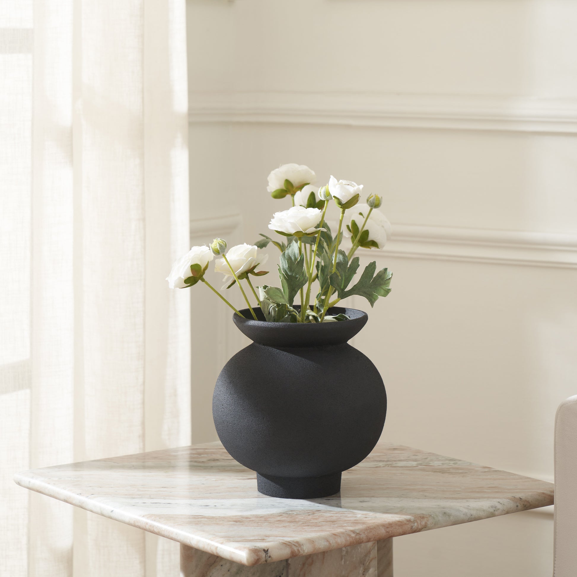 Cadiz Indoor Vase, Black-Vase-DECOROLALA