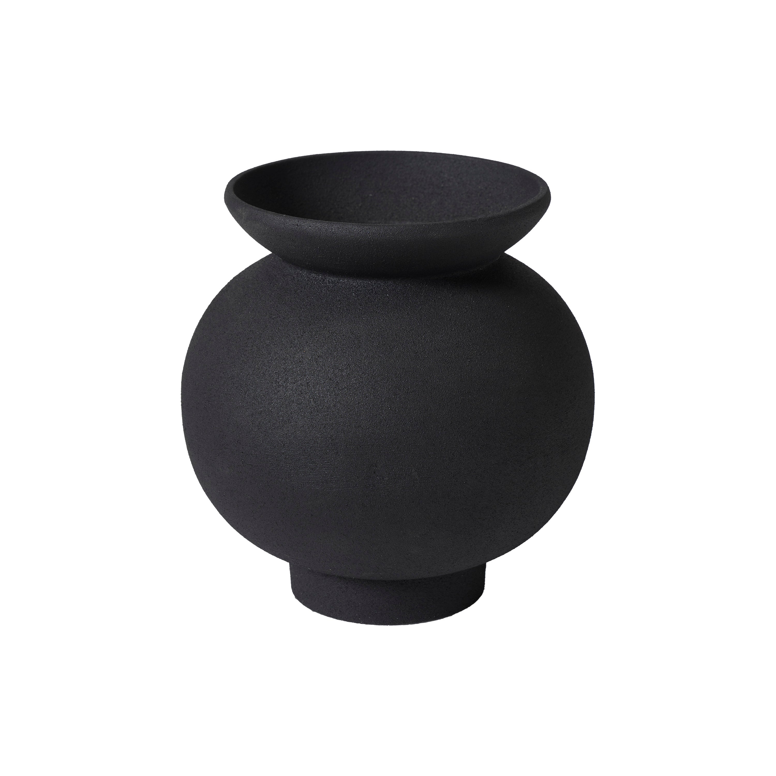 Cadiz Indoor Vase, Black-Vase-DECOROLALA