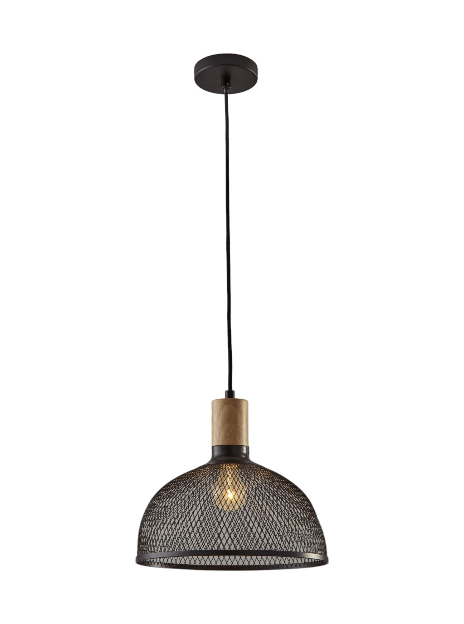 Caged Black Metal Large Ceiling Pendant-Pendants-Hanging Lights-DECOROLALA