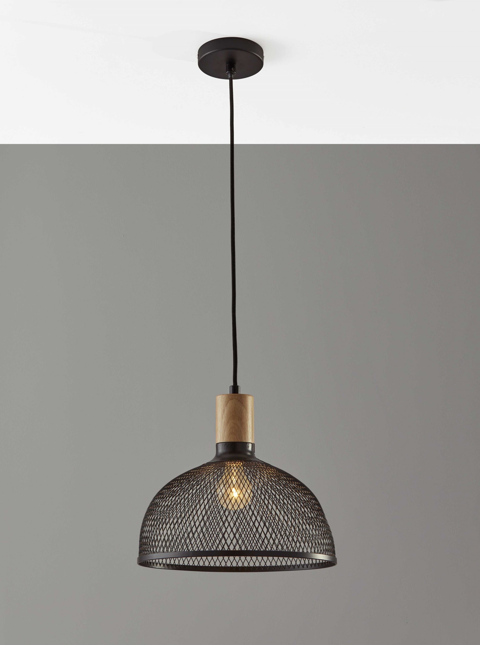 Caged Black Metal Large Ceiling Pendant-Pendants-Hanging Lights-DECOROLALA