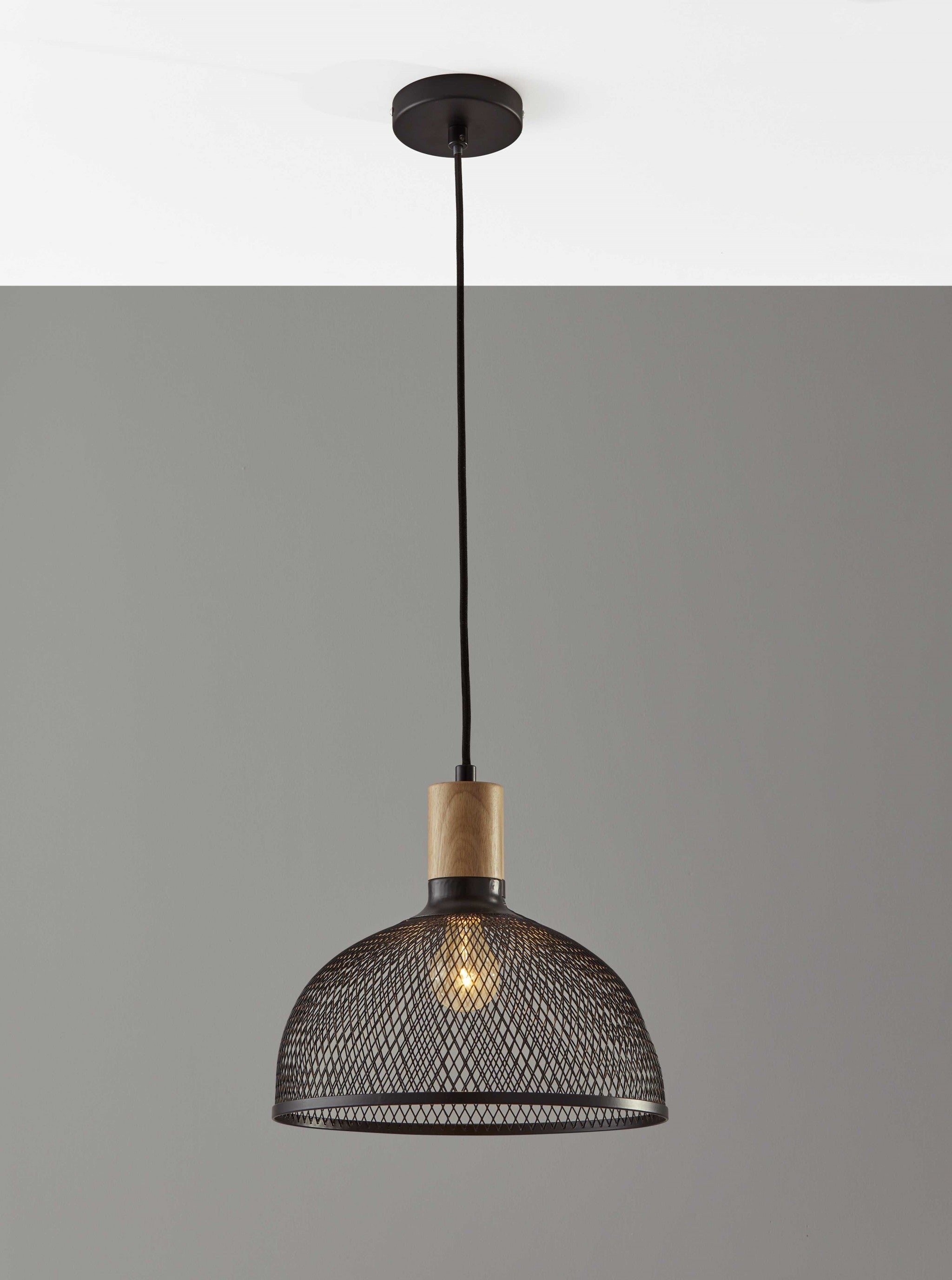 Caged Black Metal Large Ceiling Pendant-Pendants-Hanging Lights-DECOROLALA