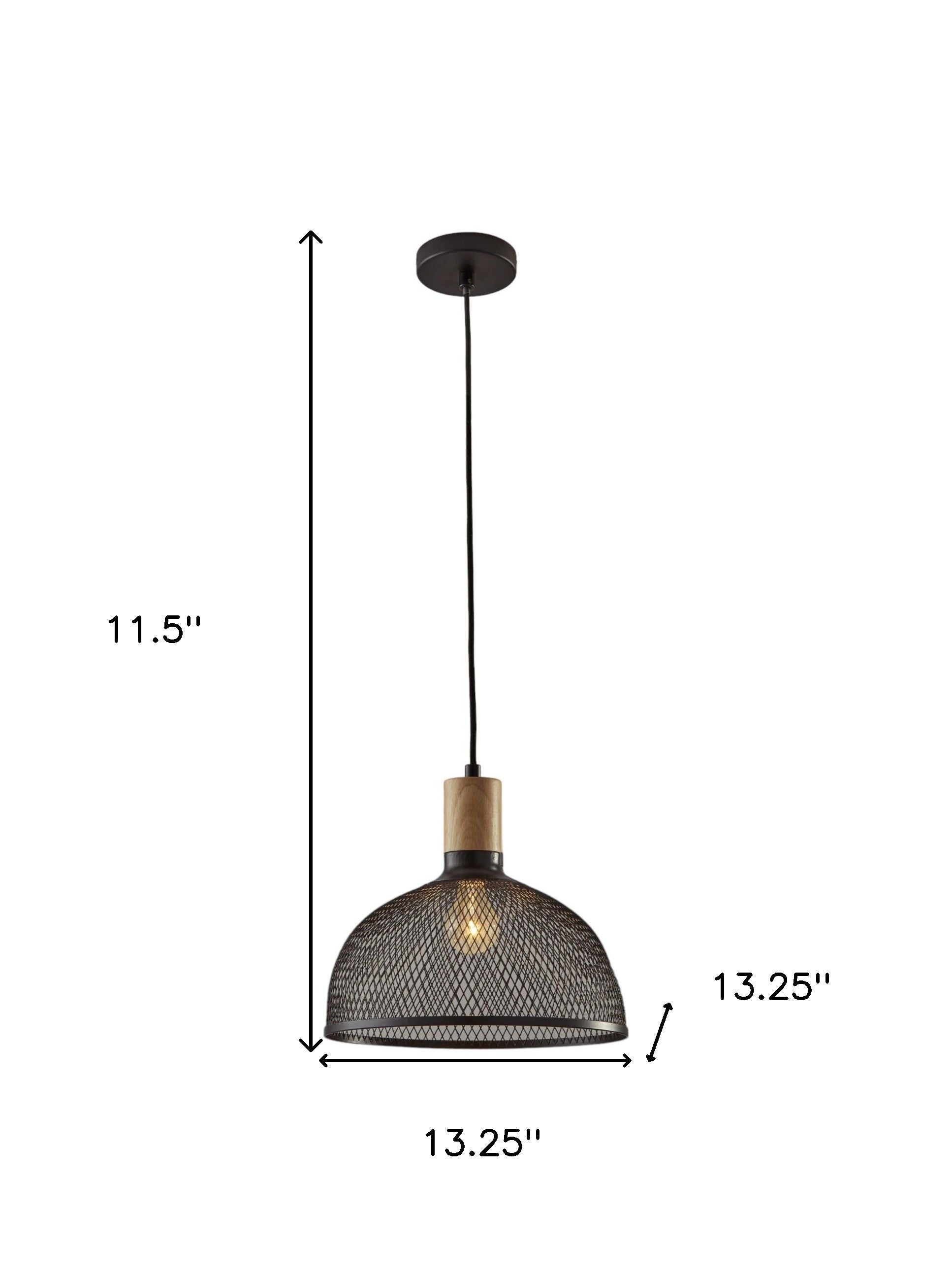 Caged Black Metal Large Ceiling Pendant-Pendants-Hanging Lights-DECOROLALA