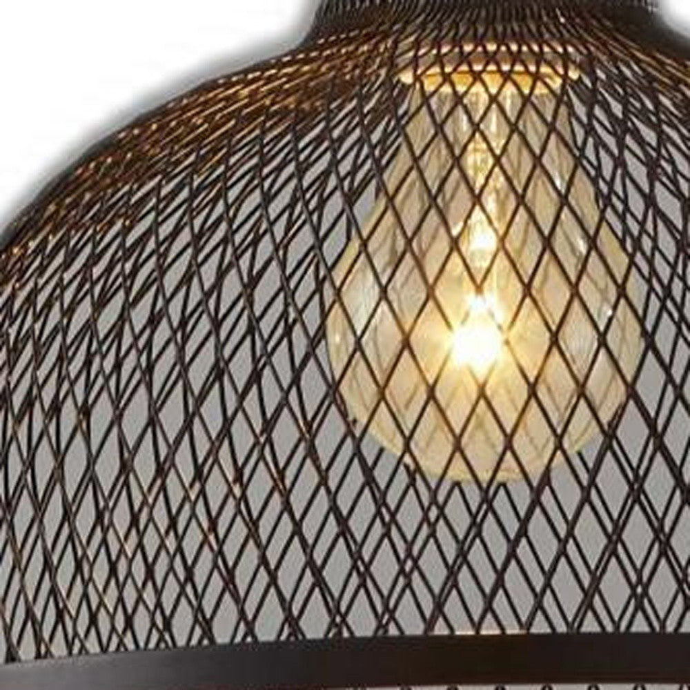 Caged Black Metal Small Ceiling Pendant-Pendants-Hanging Lights-DECOROLALA