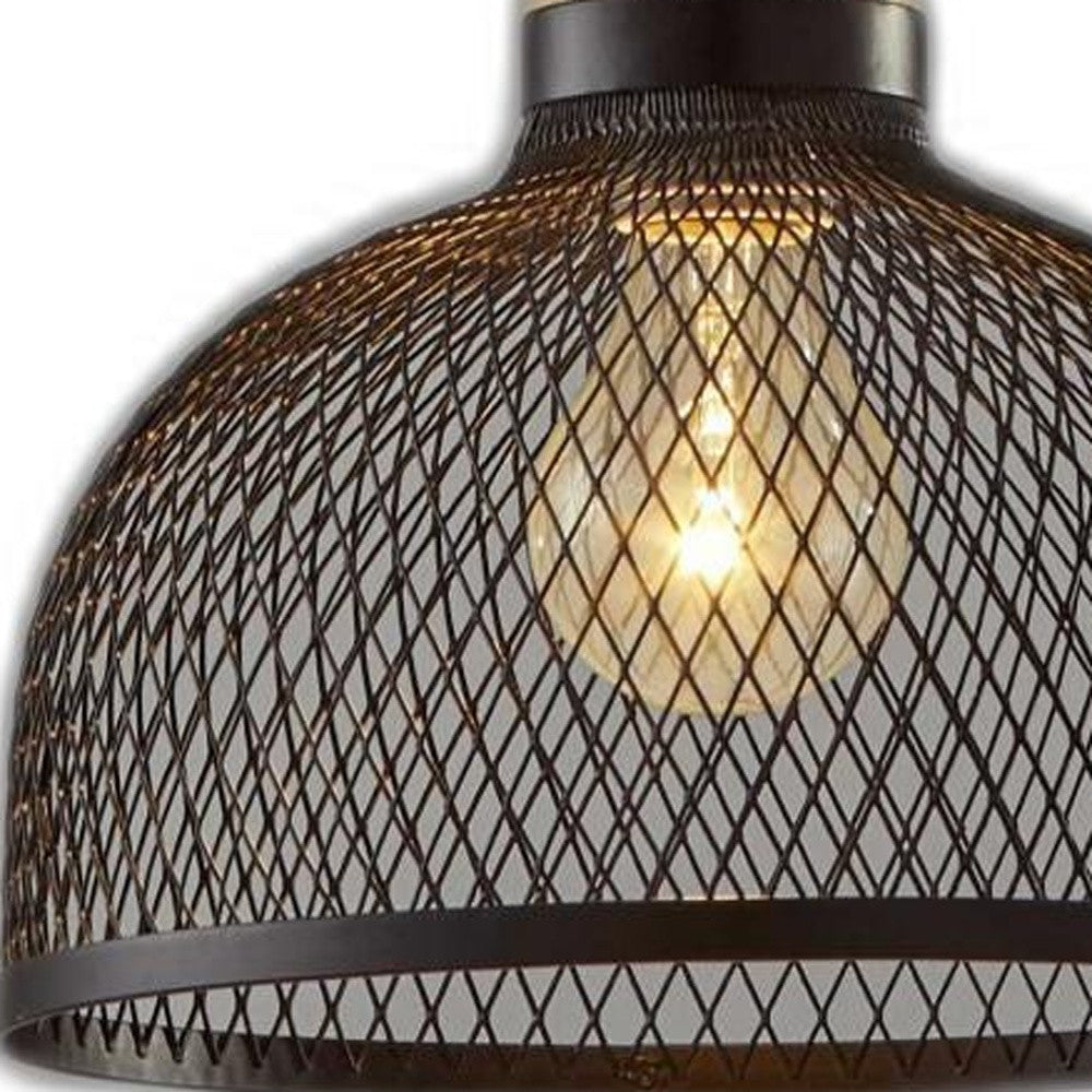 Caged Black Metal Small Ceiling Pendant-Pendants-Hanging Lights-DECOROLALA