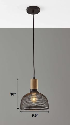 Caged Black Metal Small Ceiling Pendant-Pendants-Hanging Lights-DECOROLALA