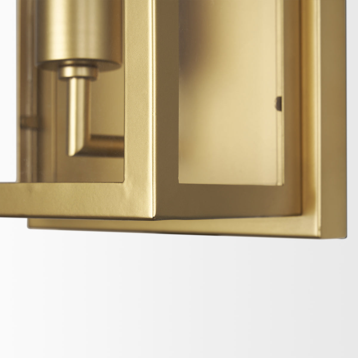 Cairn Brushed Metal w/ Glass 1-Light Wall Sconce-Wall Sconces-DECOROLALA