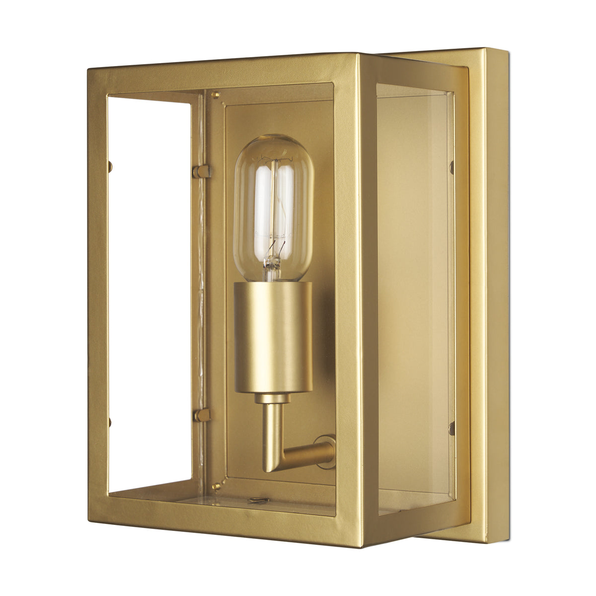Cairn Brushed Metal w/ Glass 1-Light Wall Sconce-Wall Sconces-DECOROLALA
