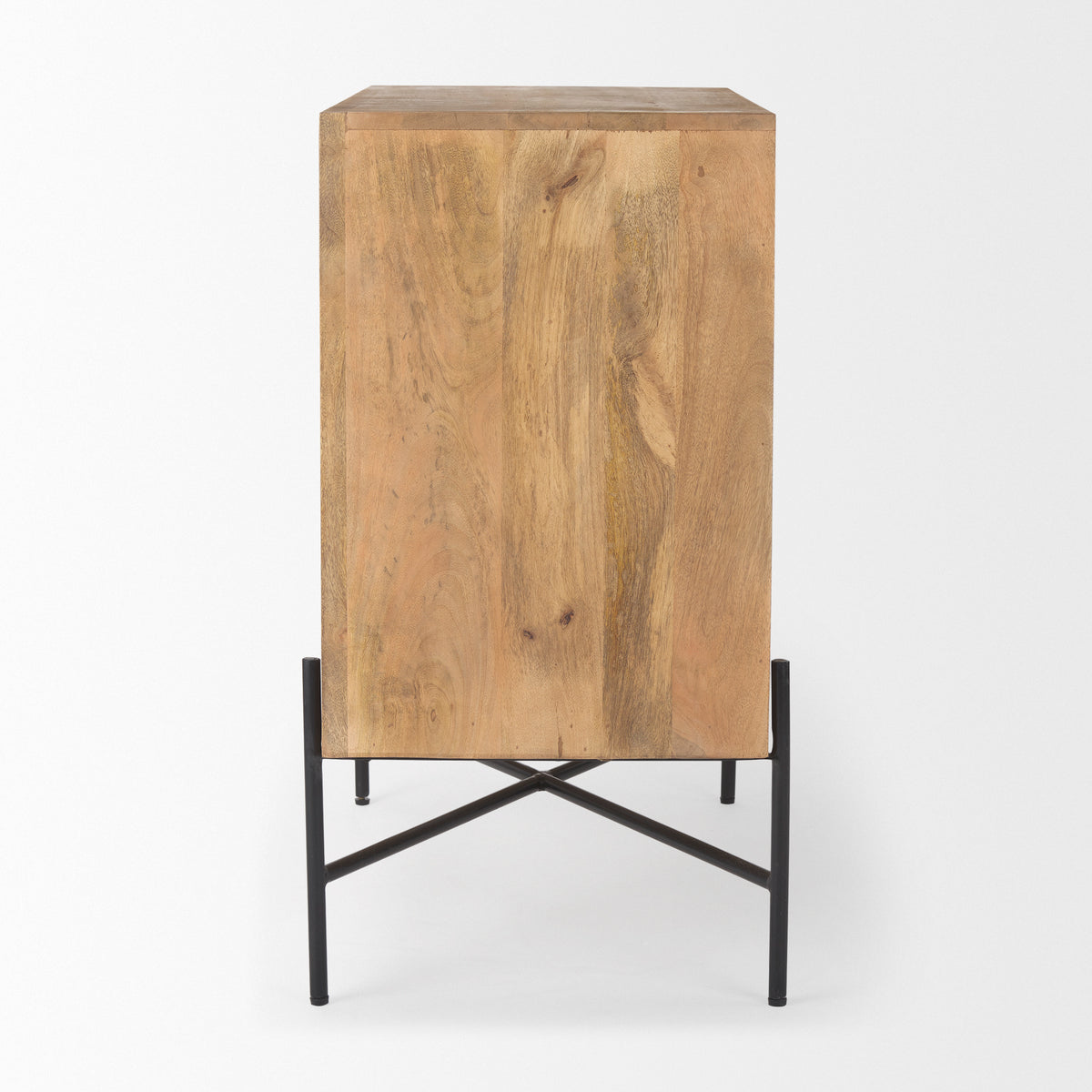 Cairo 2 Door Wood and Metal Cabinet - Light Brown-Accent Cabinets & Chests-DECOROLALA
