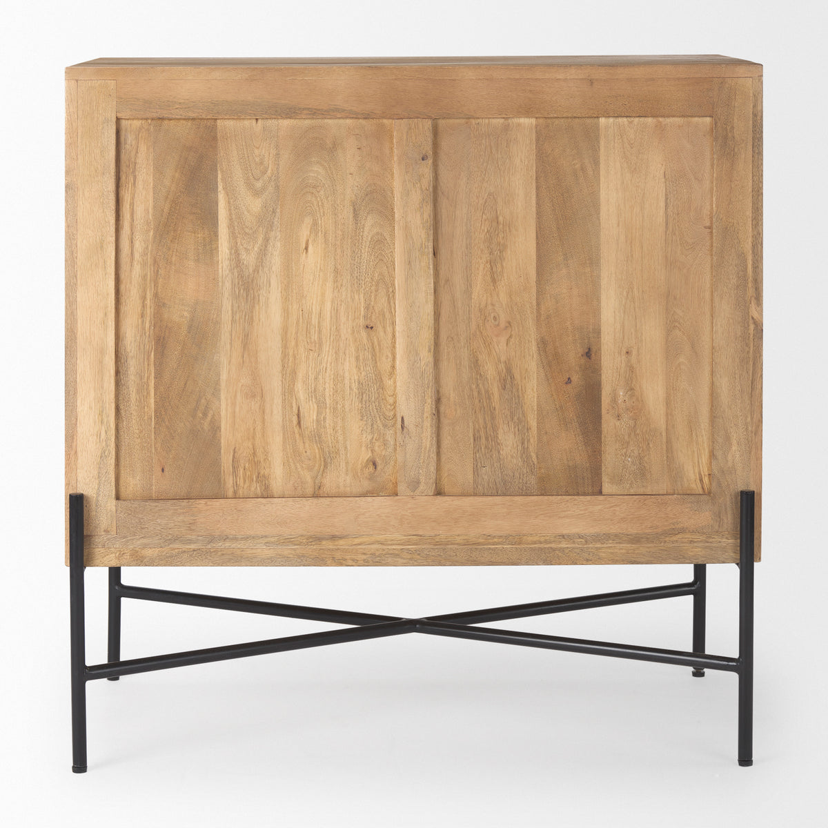 Cairo 2 Door Wood and Metal Cabinet - Light Brown-Accent Cabinets & Chests-DECOROLALA