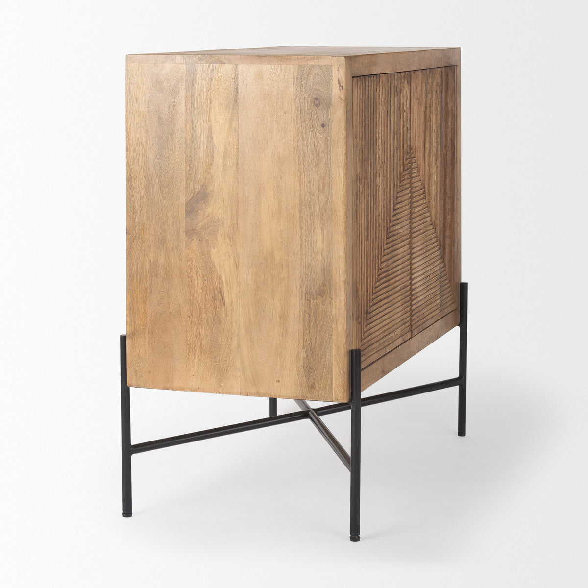Cairo 2 Door Wood and Metal Cabinet - Light Brown-Accent Cabinets & Chests-DECOROLALA