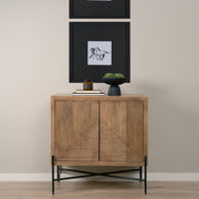 Cairo 2 Door Wood and Metal Cabinet - Light Brown-Accent Cabinets & Chests-DECOROLALA